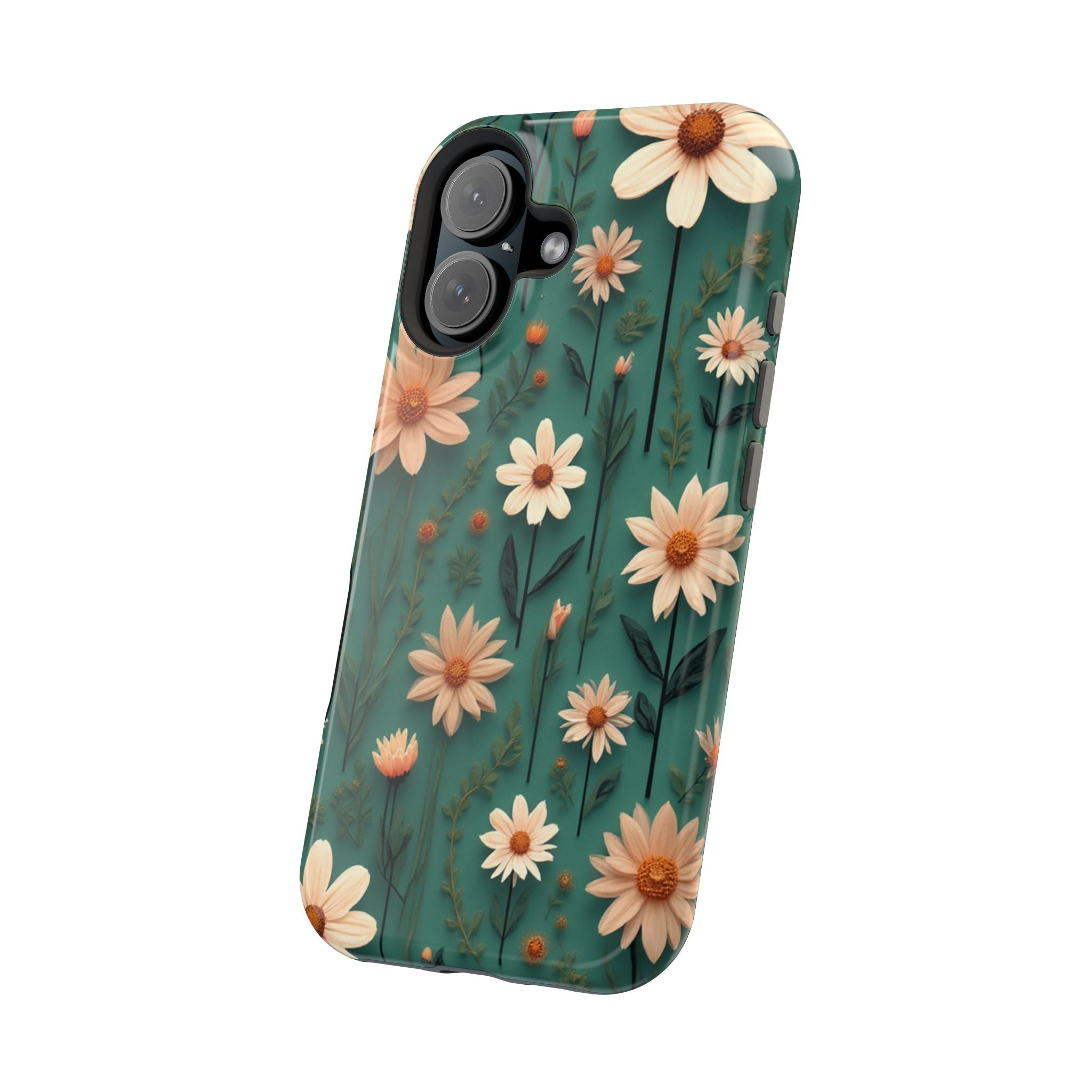Floral Daisy Magnetic Impact-Resistant Phone Case