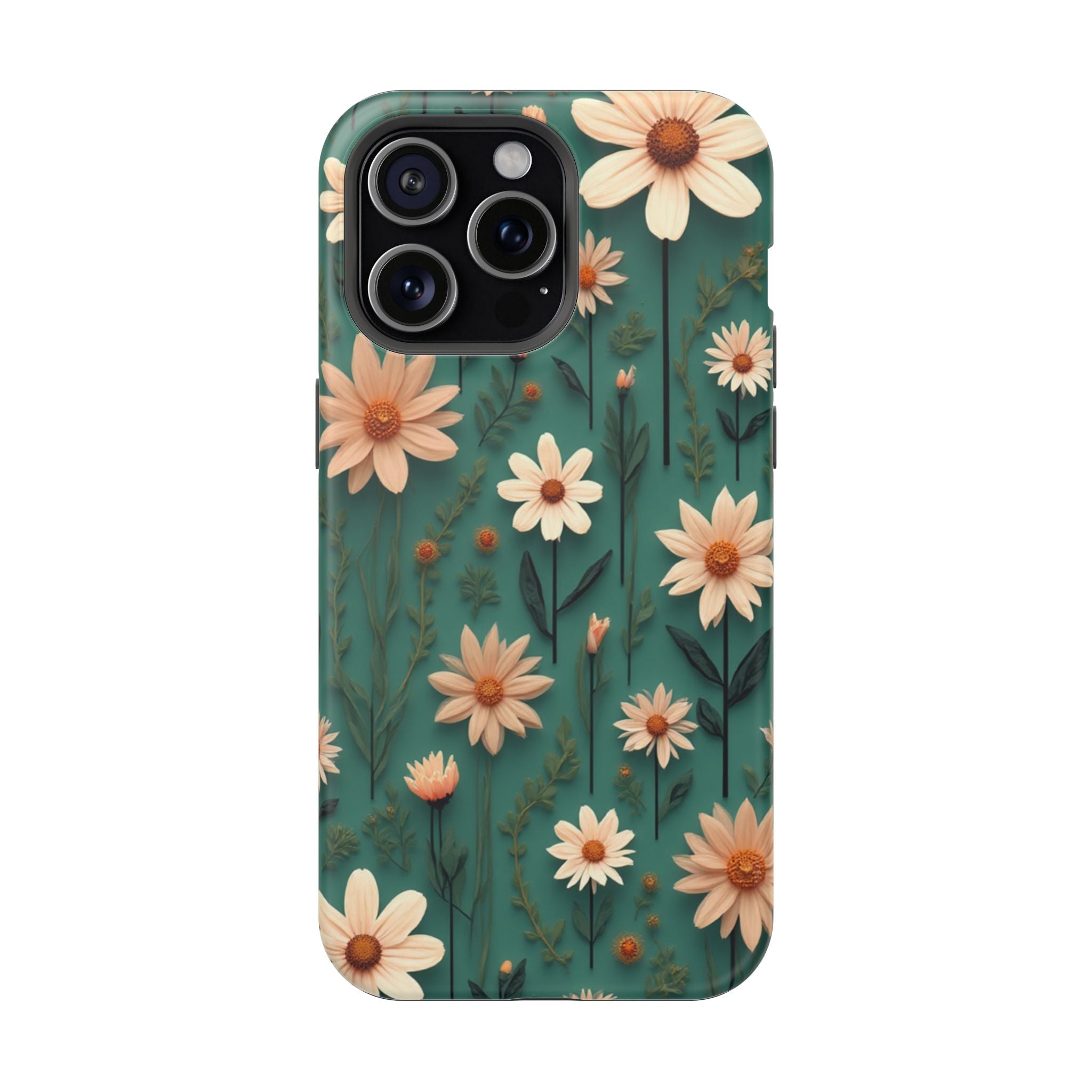 Floral Daisy Magnetic Impact-Resistant Phone Case