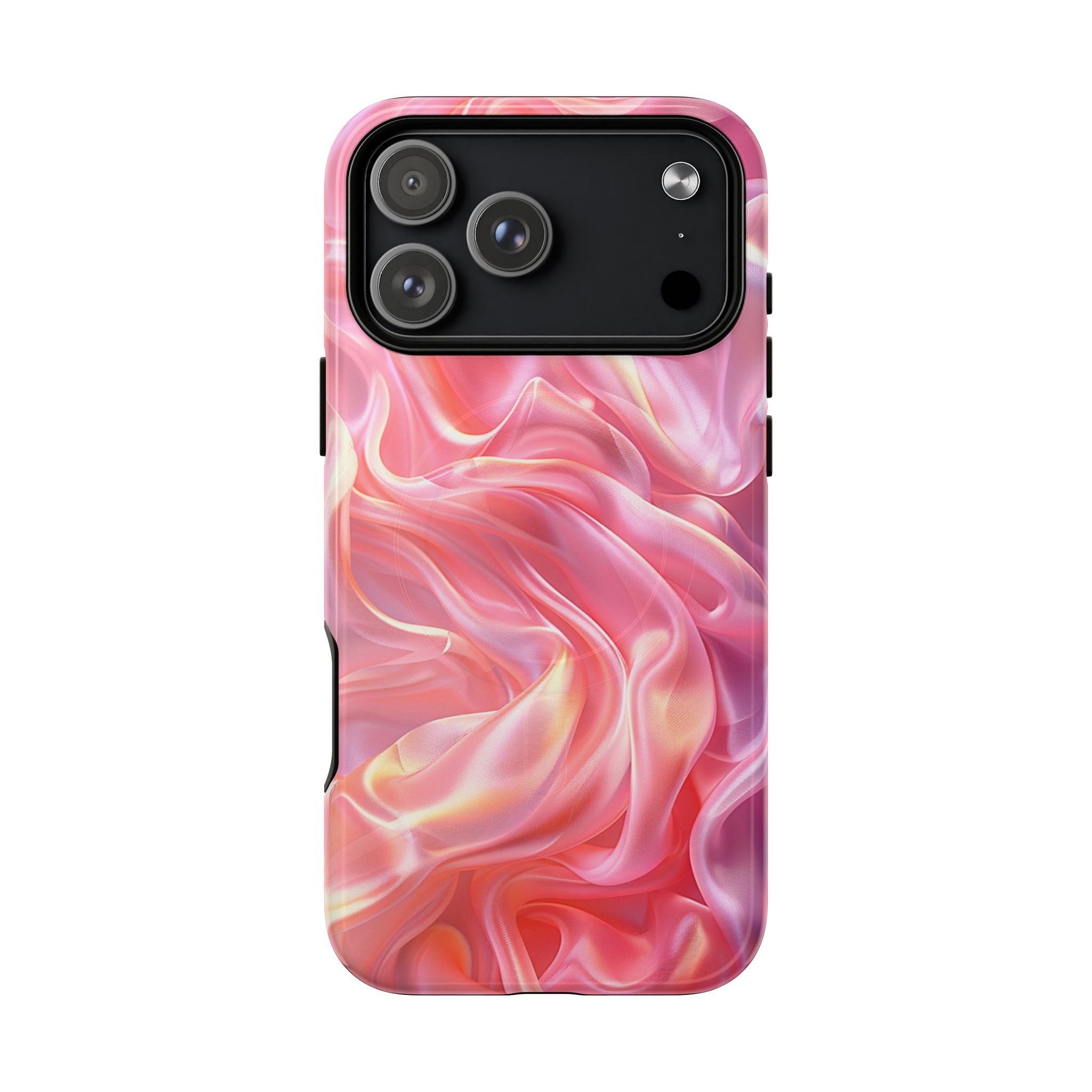 Pink Swirl Tough Magnetic Phone Case — Protective Magnetic iPhone Cover with Iridescent Marble Design