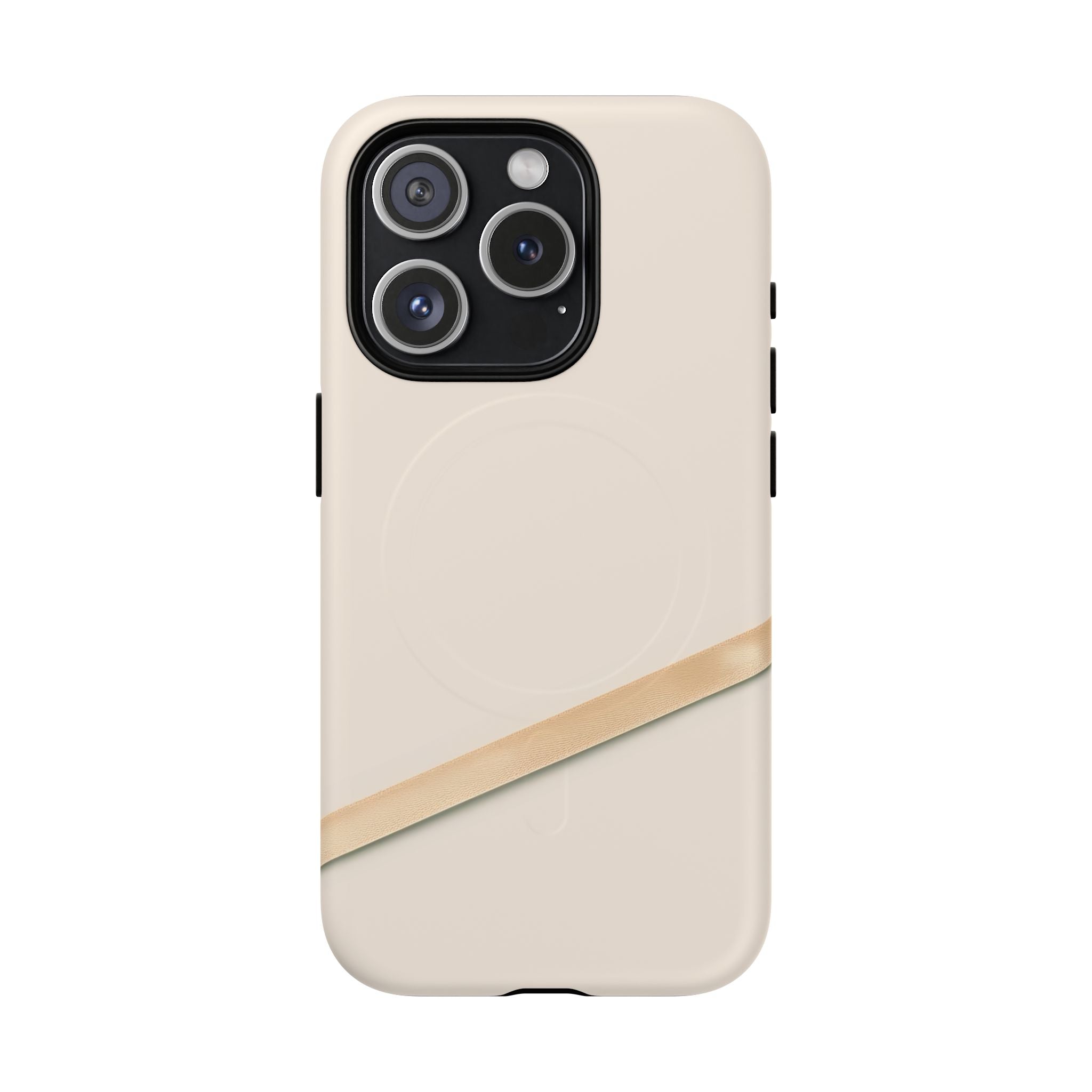 MagSafe Tough Phone Case — Sleek Sandstone with Gold Accent