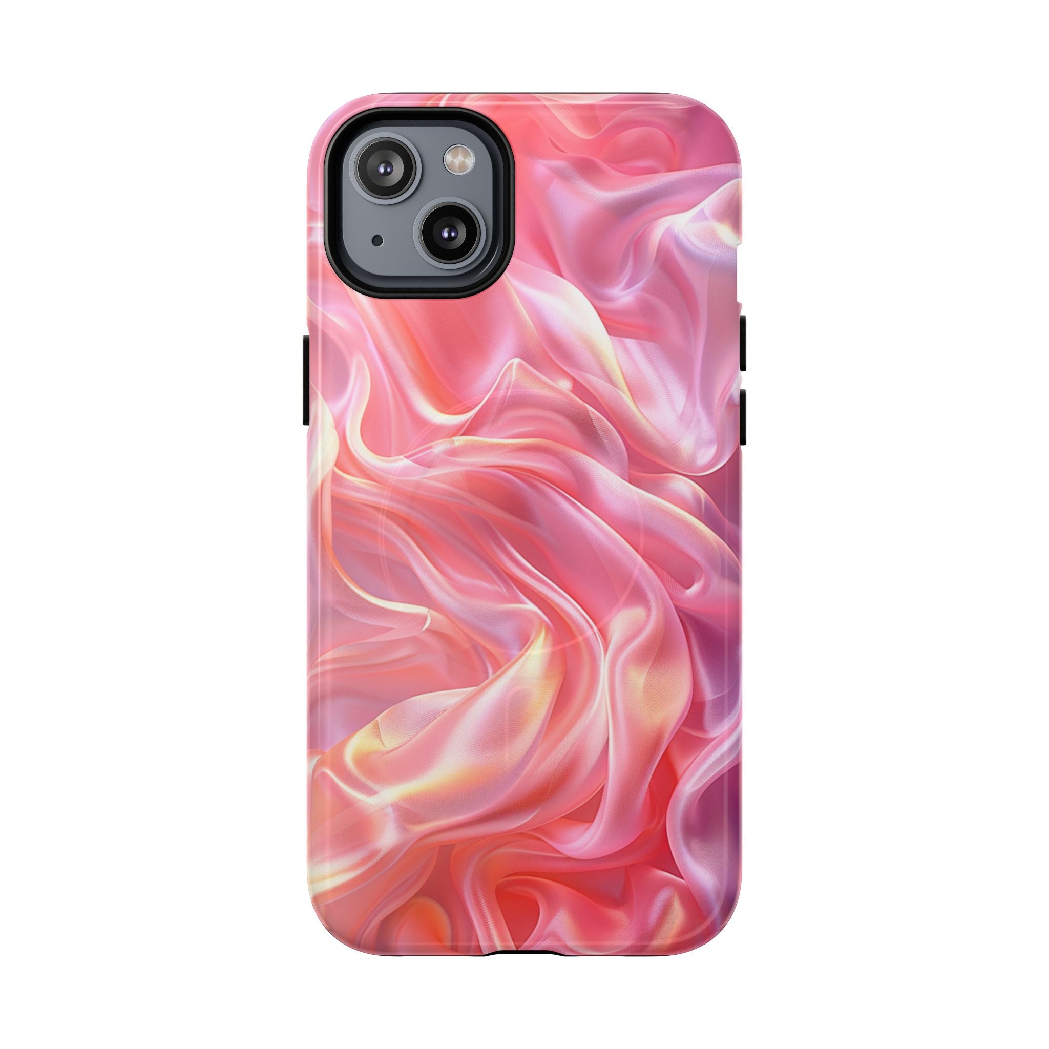 Pink Swirl Tough Magnetic Phone Case — Protective Magnetic iPhone Cover with Iridescent Marble Design