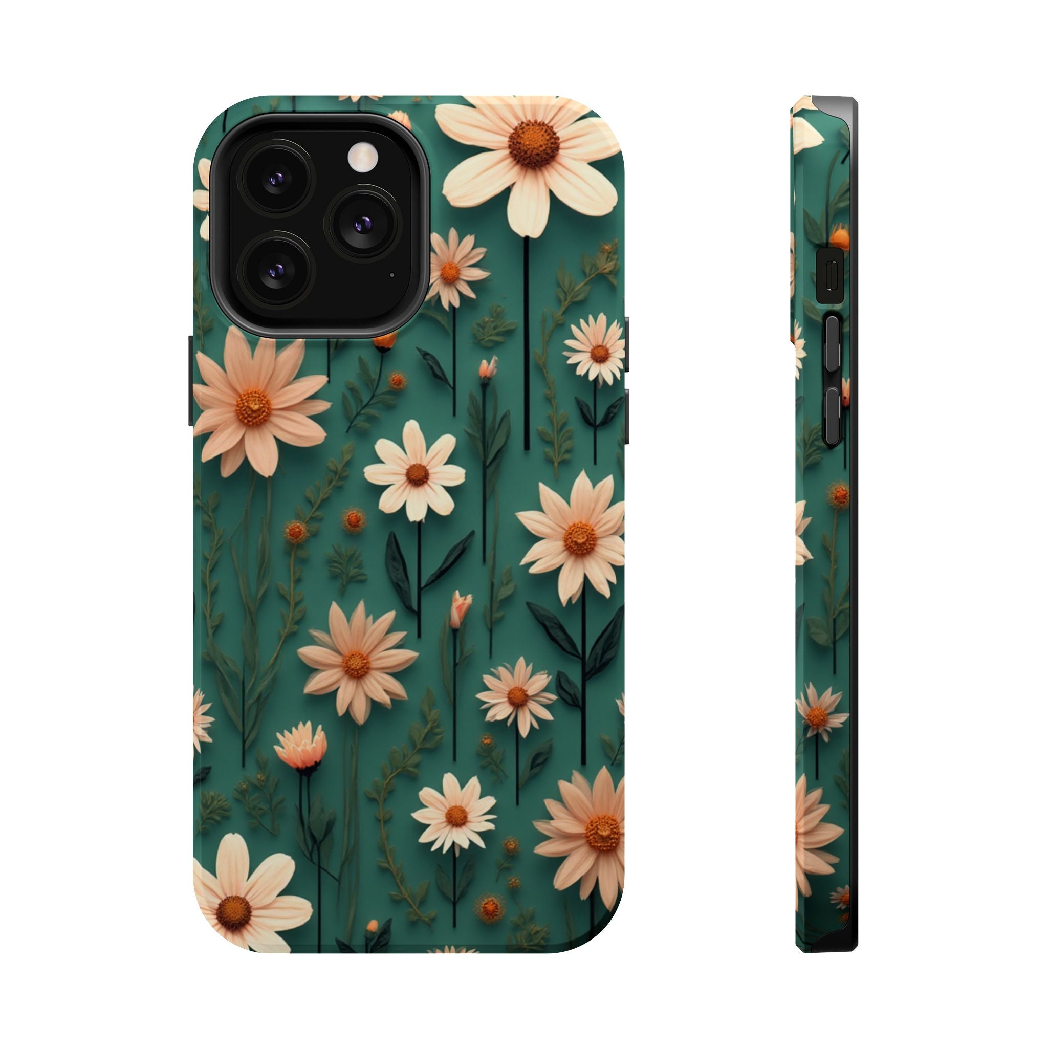 Floral Daisy Magnetic Impact-Resistant Phone Case