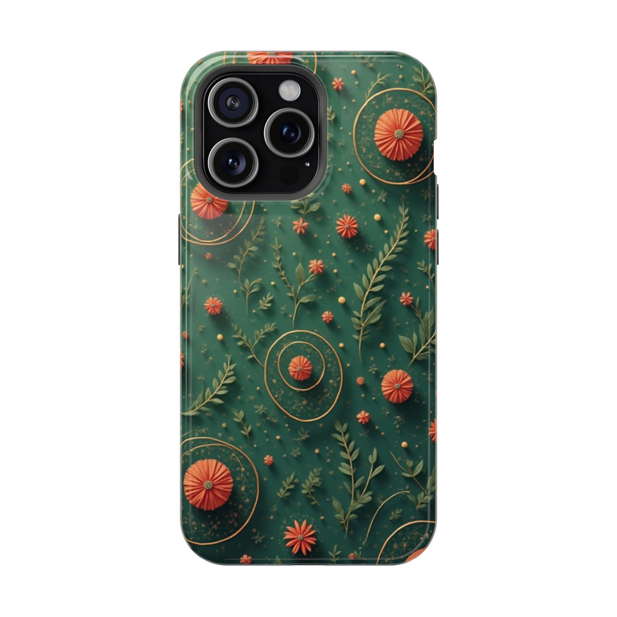 Floral Green Magnetic Impact Phone Case — Protective Botanical Design