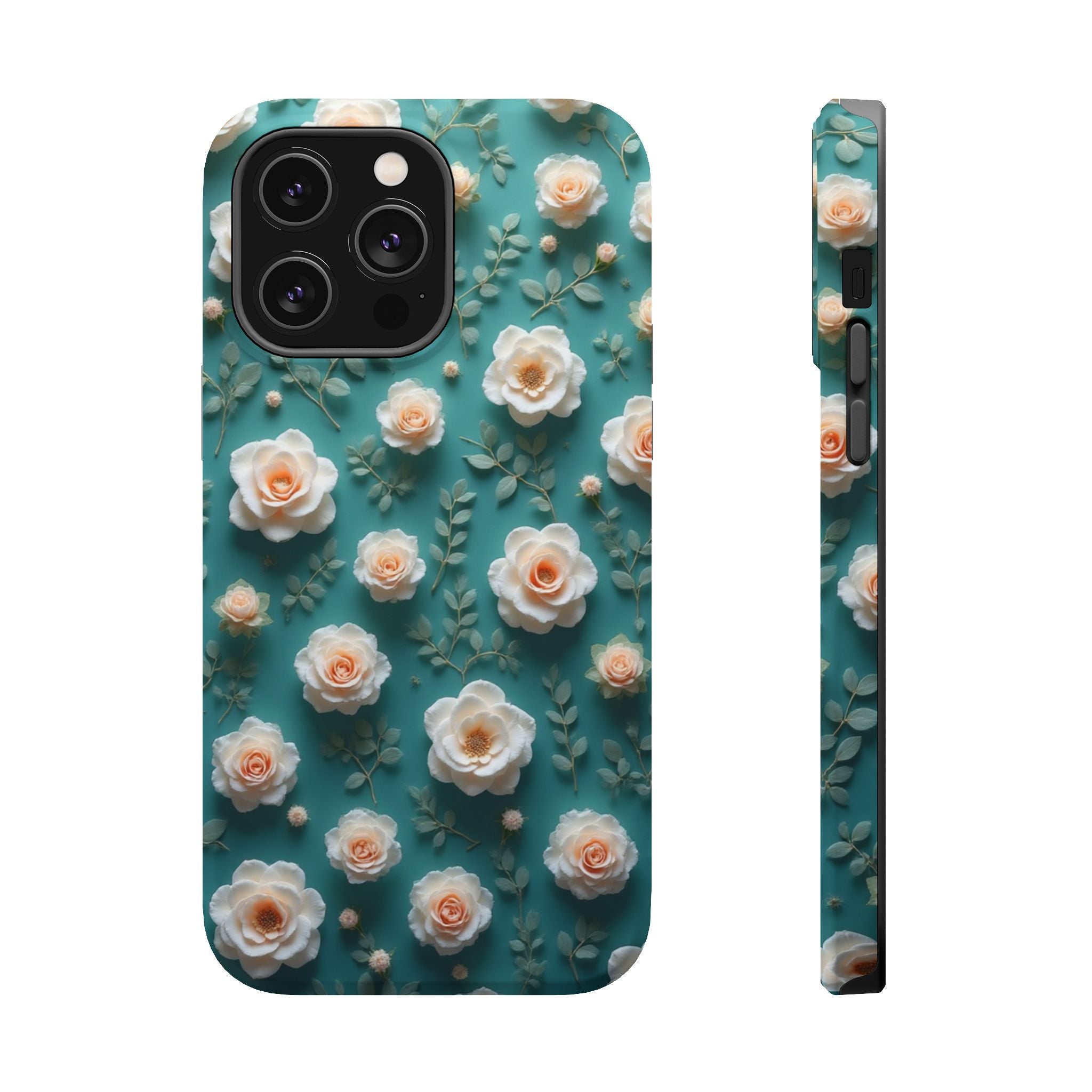 Floral Rose Pattern Magnetic Impact-Resistant Phone Case