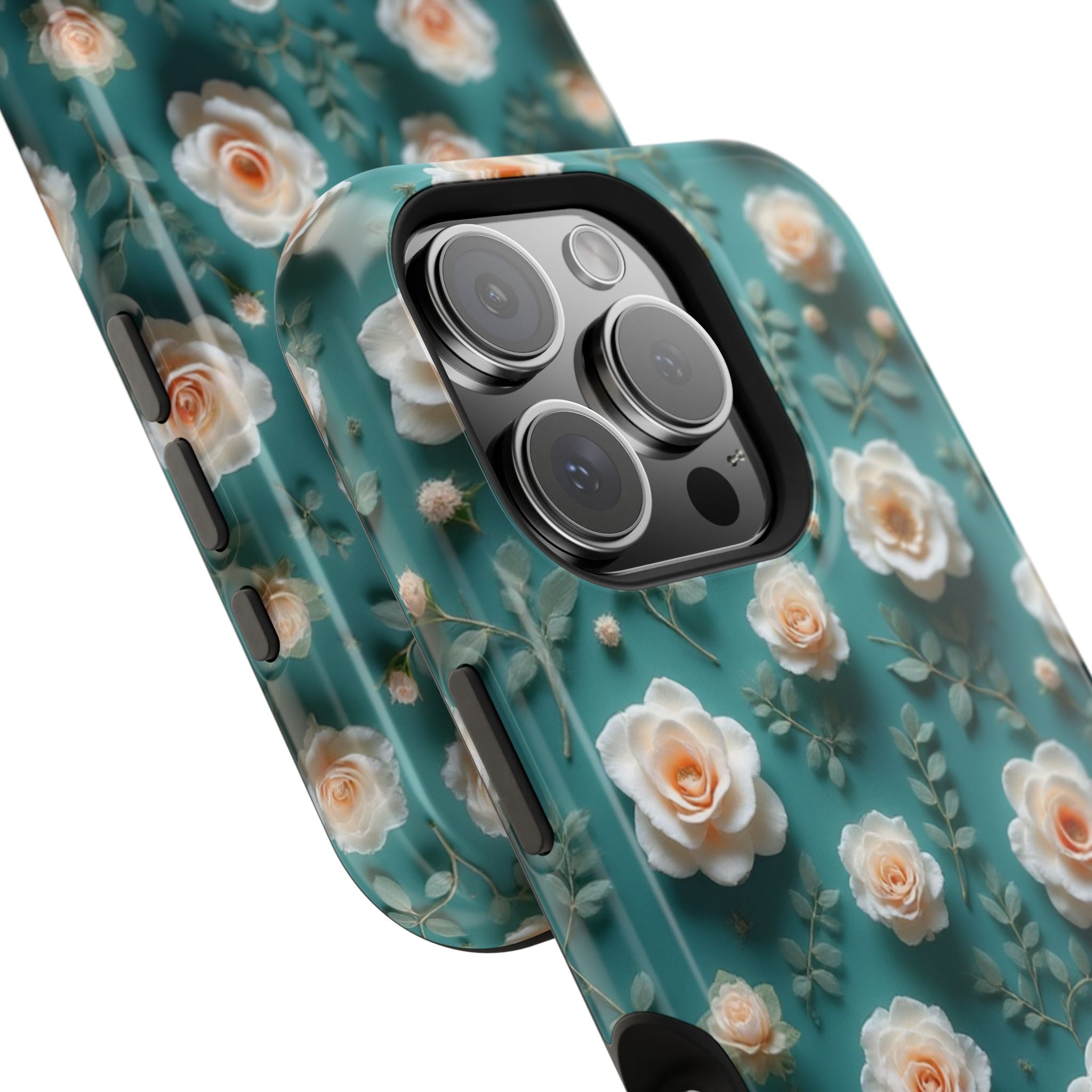 Floral Rose Pattern Magnetic Impact-Resistant Phone Case