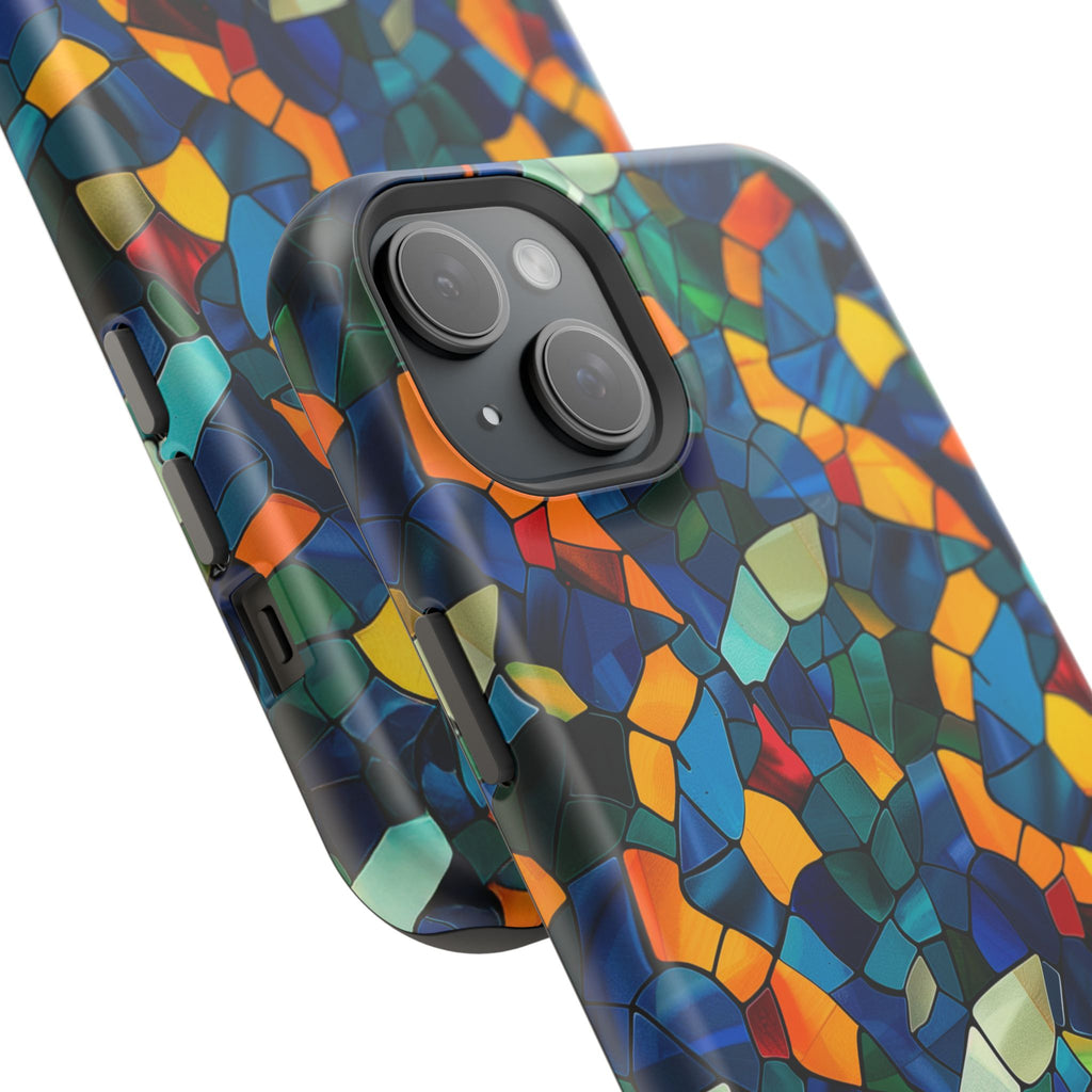Stained Glass Mosaic Magnetic Impact Phone Case — Durable Protective Cover