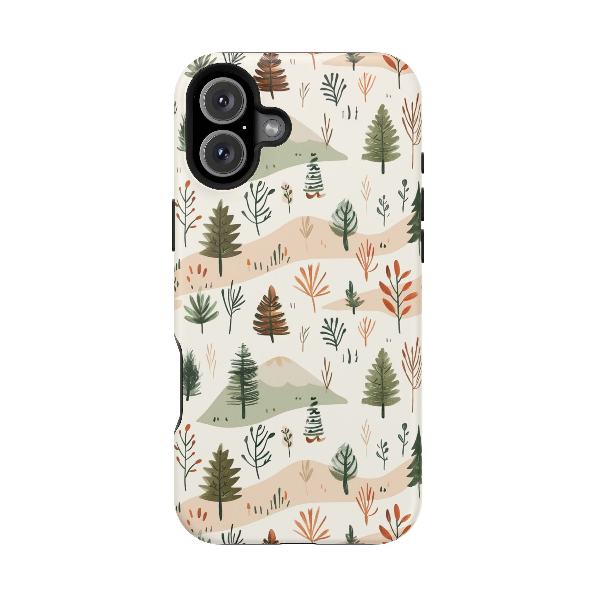 Magnetic Impact-Resistant Phone Case — Woodland Trees Pattern