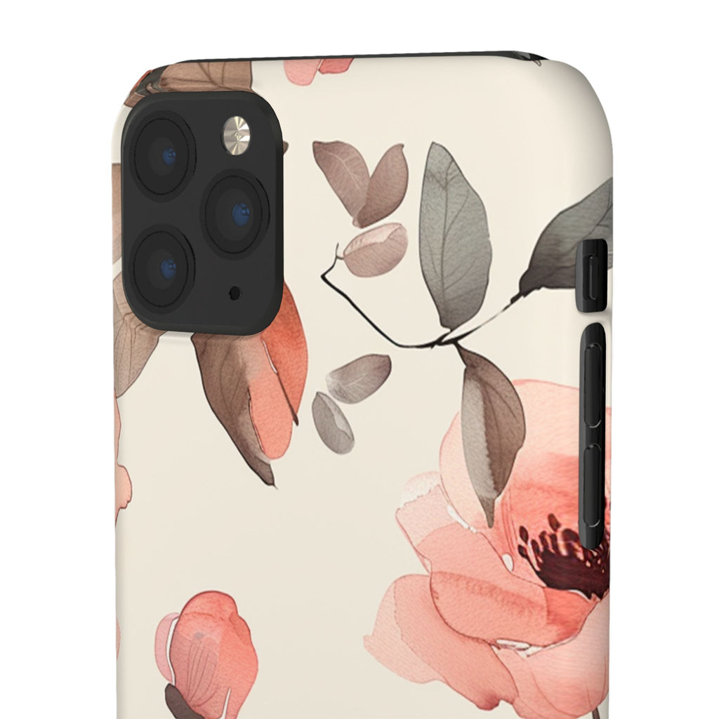 Floral Snap Phone Case — Blush Watercolor Poppies