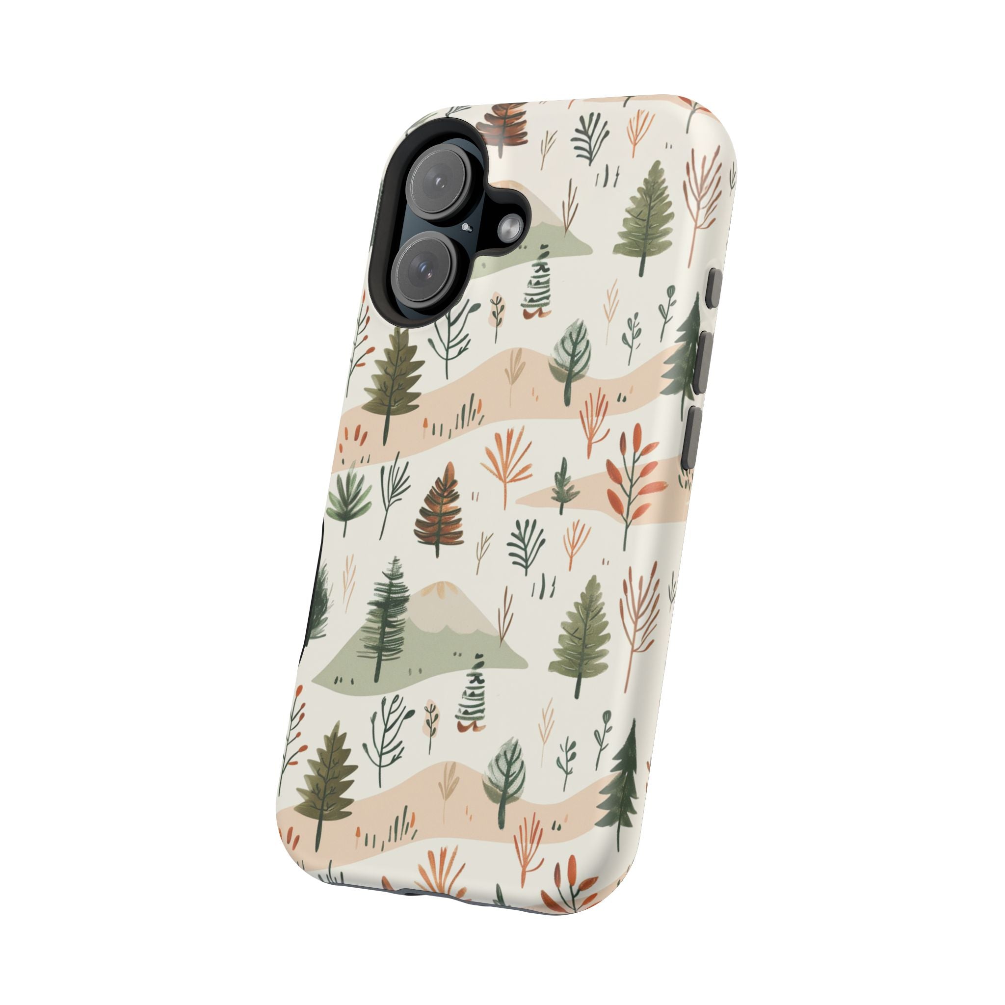 Magnetic Impact-Resistant Phone Case — Woodland Trees Pattern