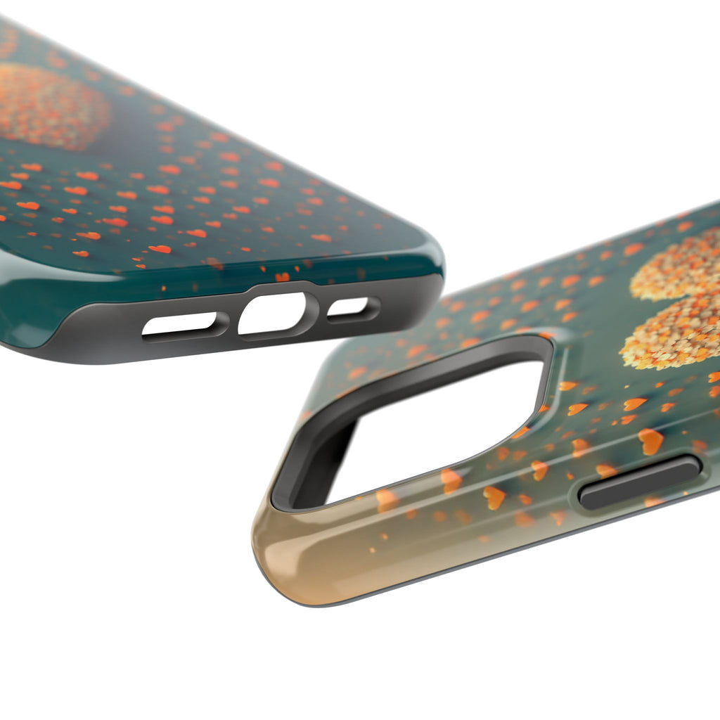 Magnetic Impact-Resistant Phone Case — Textured Heart Confetti Design