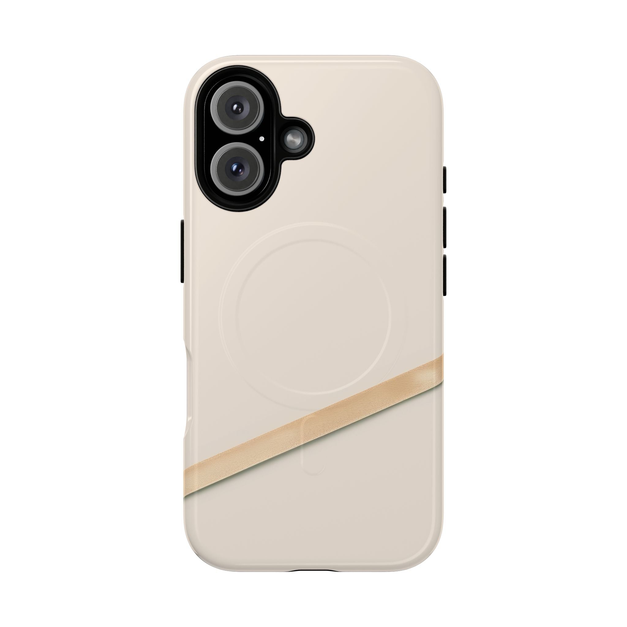 MagSafe Tough Phone Case — Sleek Sandstone with Gold Accent