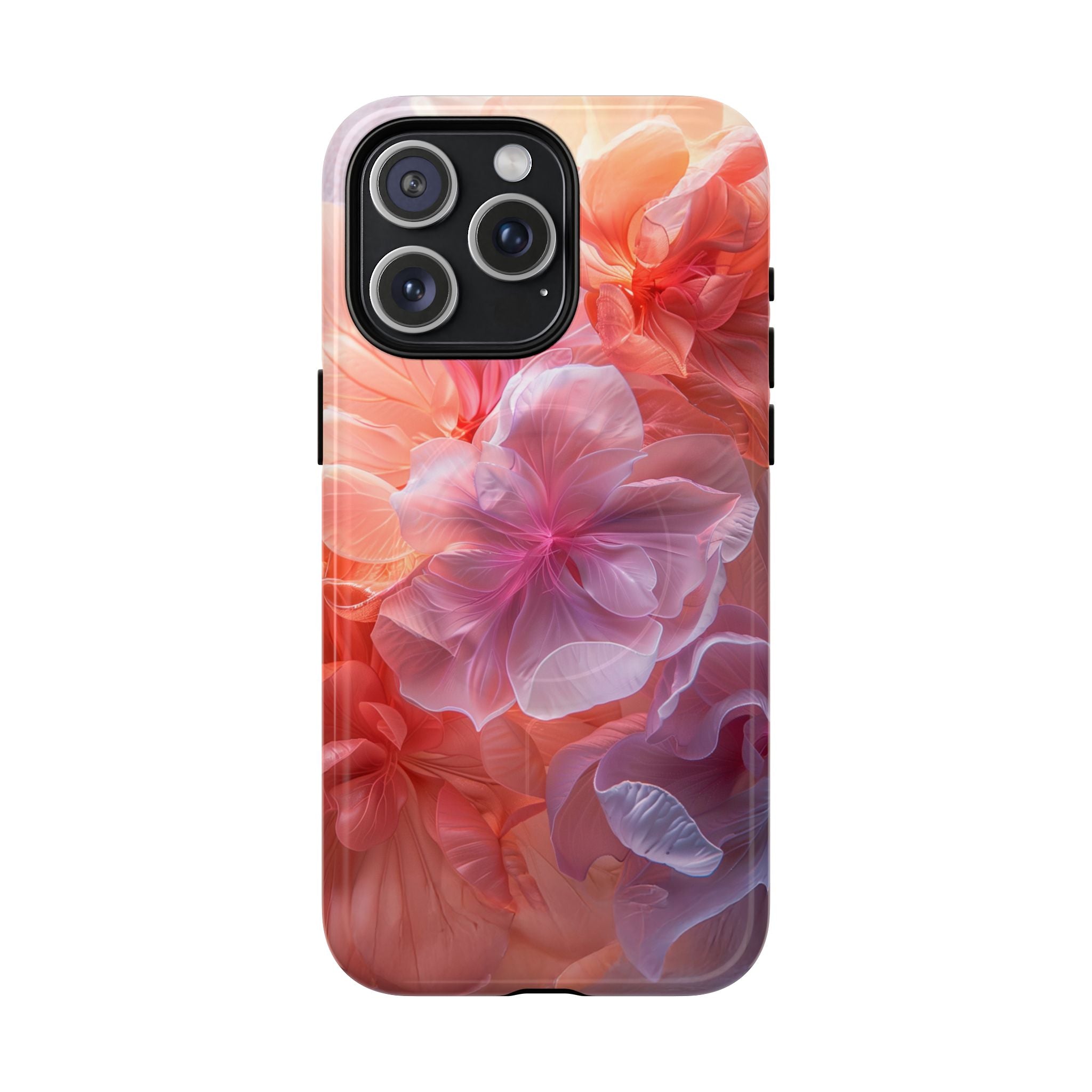 Floral Dream Tough Magnetic Phone Case — Pink Peach Petal Design