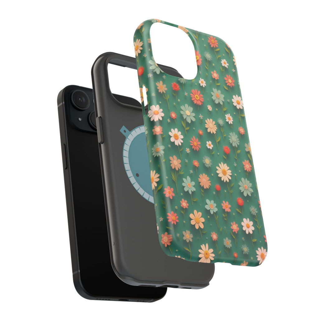 Floral Daisy Magnetic Impact-Resistant Phone Case