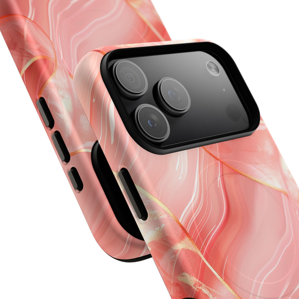 Pink Marble Magnetic Phone Case — Tough Protective iPhone Cover