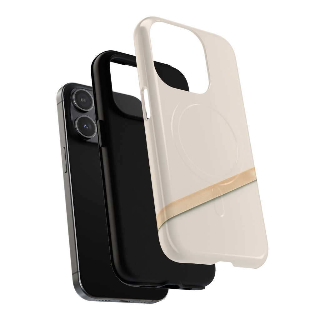 MagSafe Tough Phone Case — Sleek Sandstone with Gold Accent