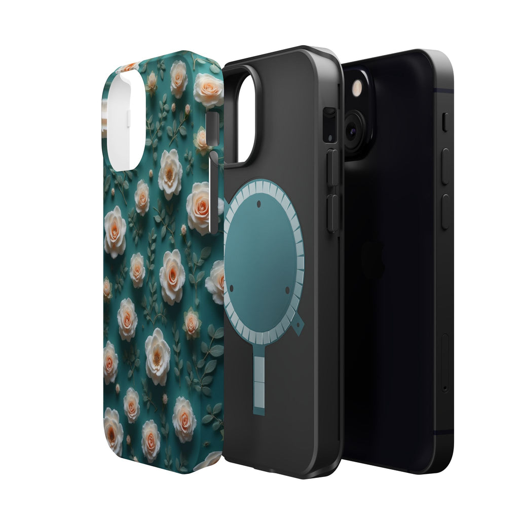 Floral Rose Pattern Magnetic Impact-Resistant Phone Case