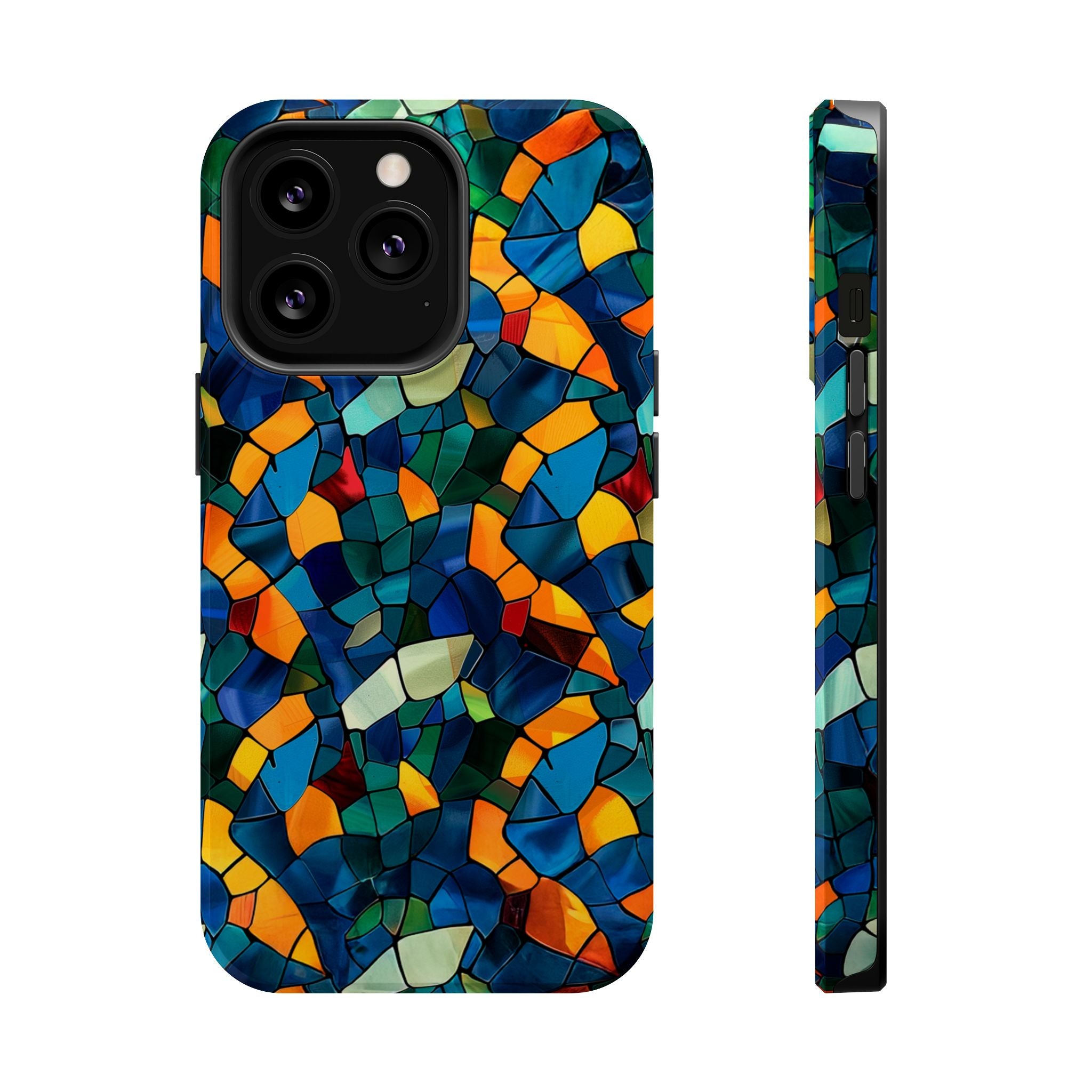 Stained Glass Mosaic Magnetic Impact Phone Case — Durable Protective Cover