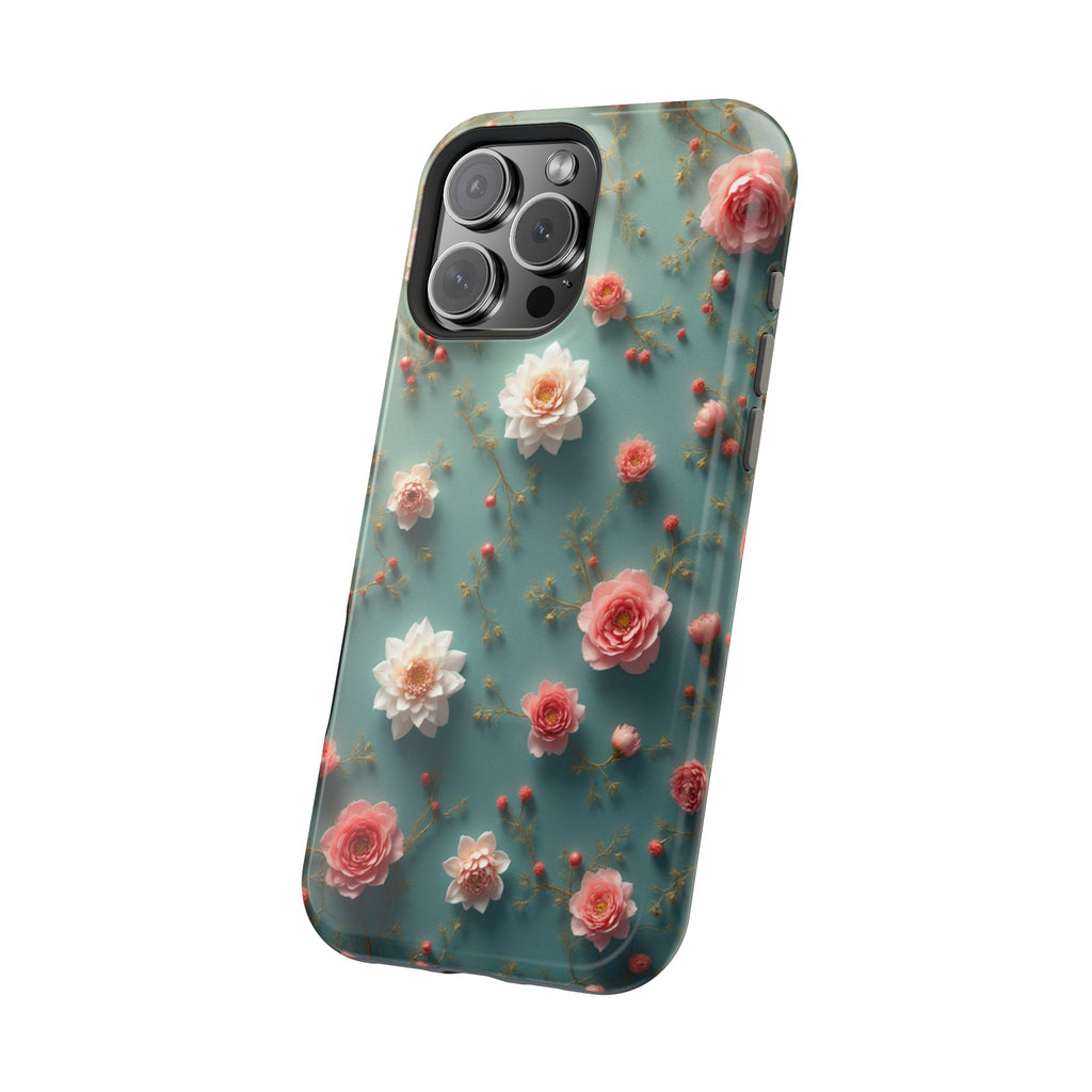 Floral Rose Pattern Magnetic Impact-Resistant Phone Case