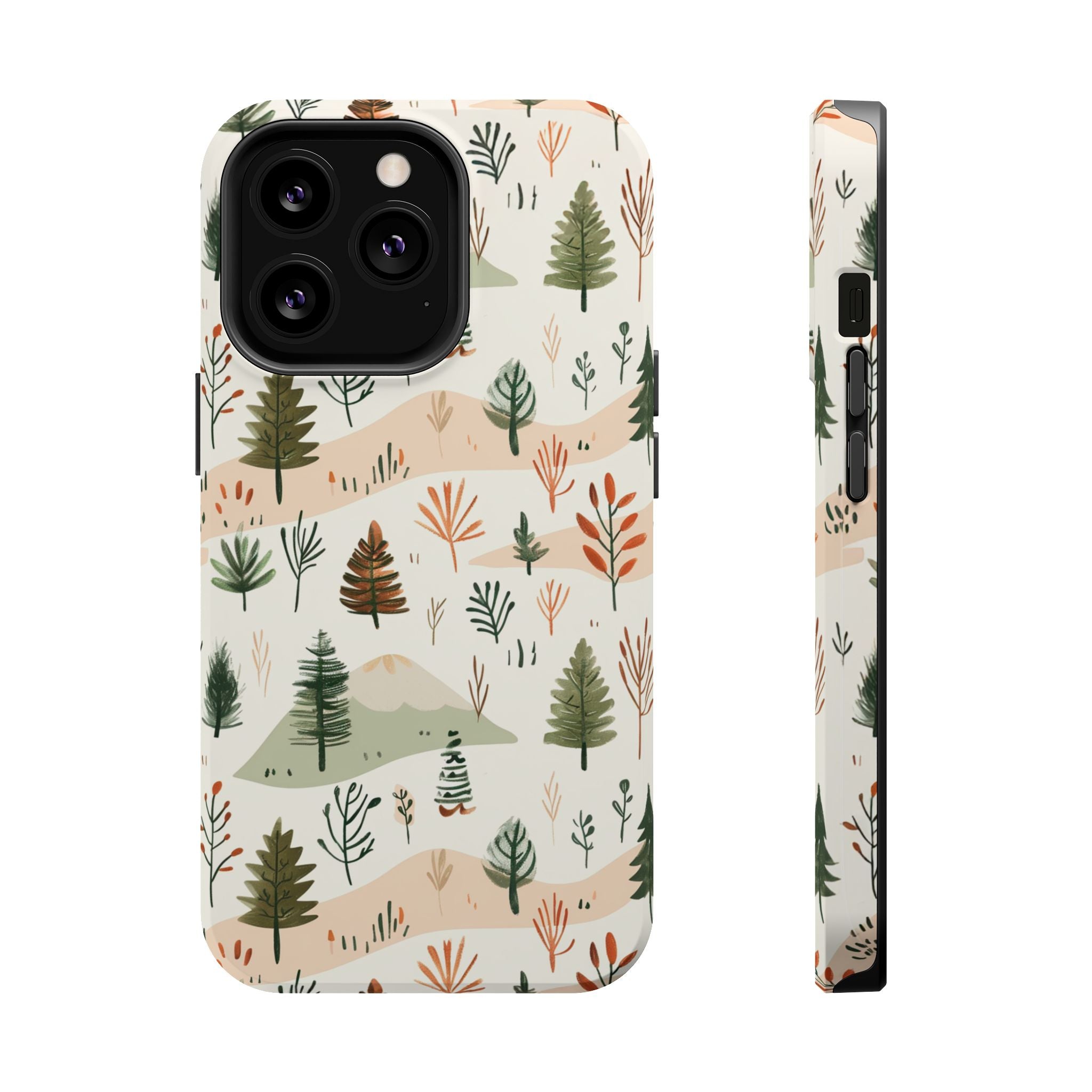 Magnetic Impact-Resistant Phone Case — Woodland Trees Pattern