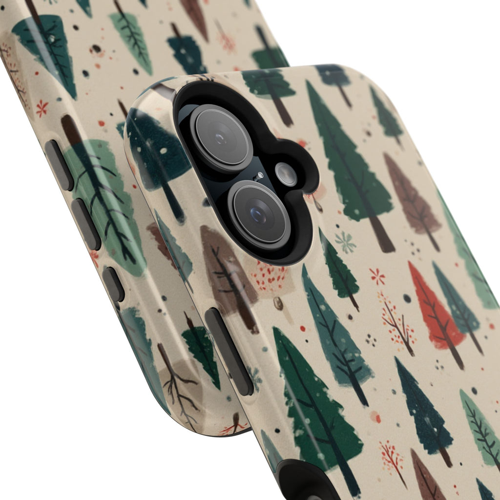 Forest Pattern Magnetic Impact-Resistant Phone Case — Winter Tree Design