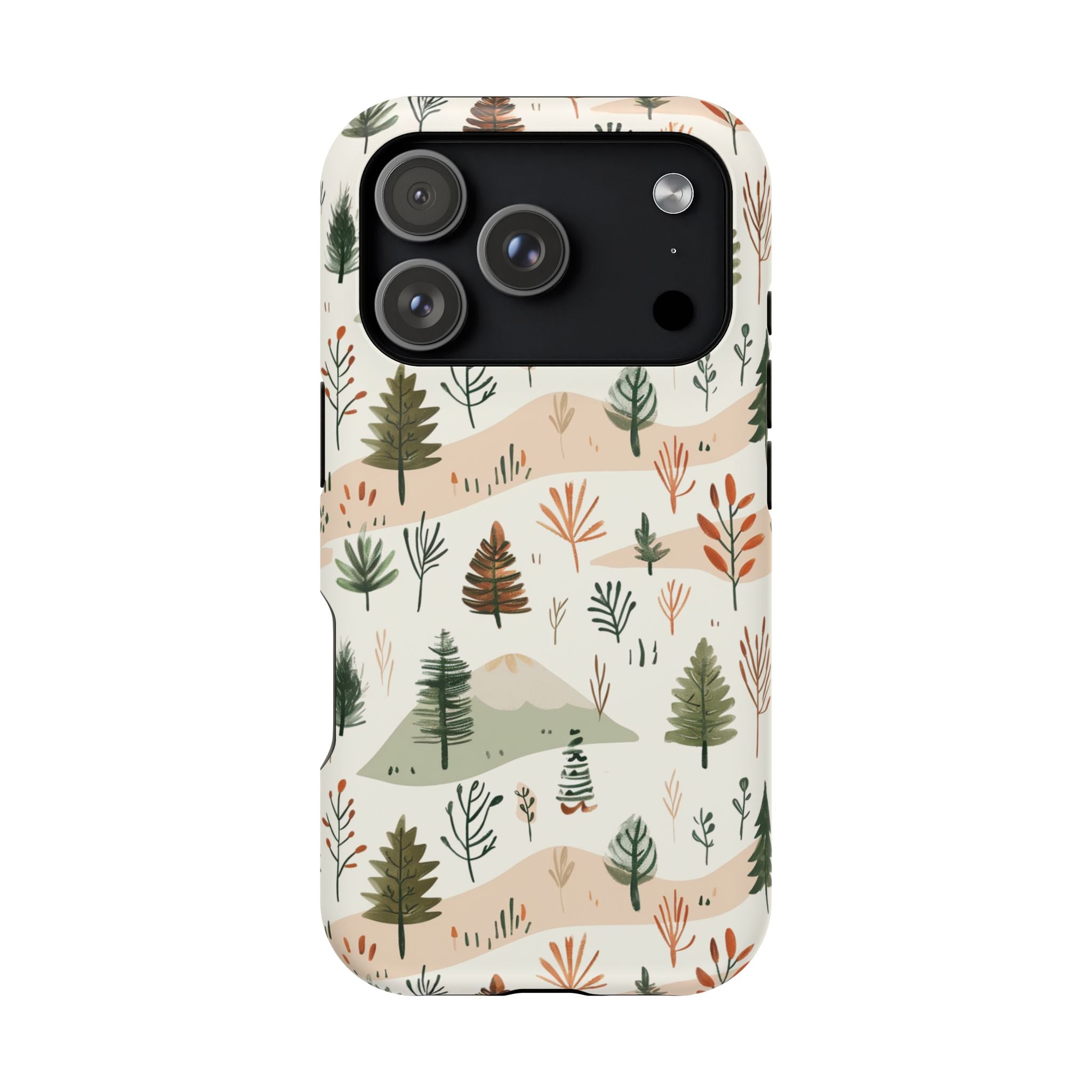Magnetic Impact-Resistant Phone Case — Woodland Trees Pattern