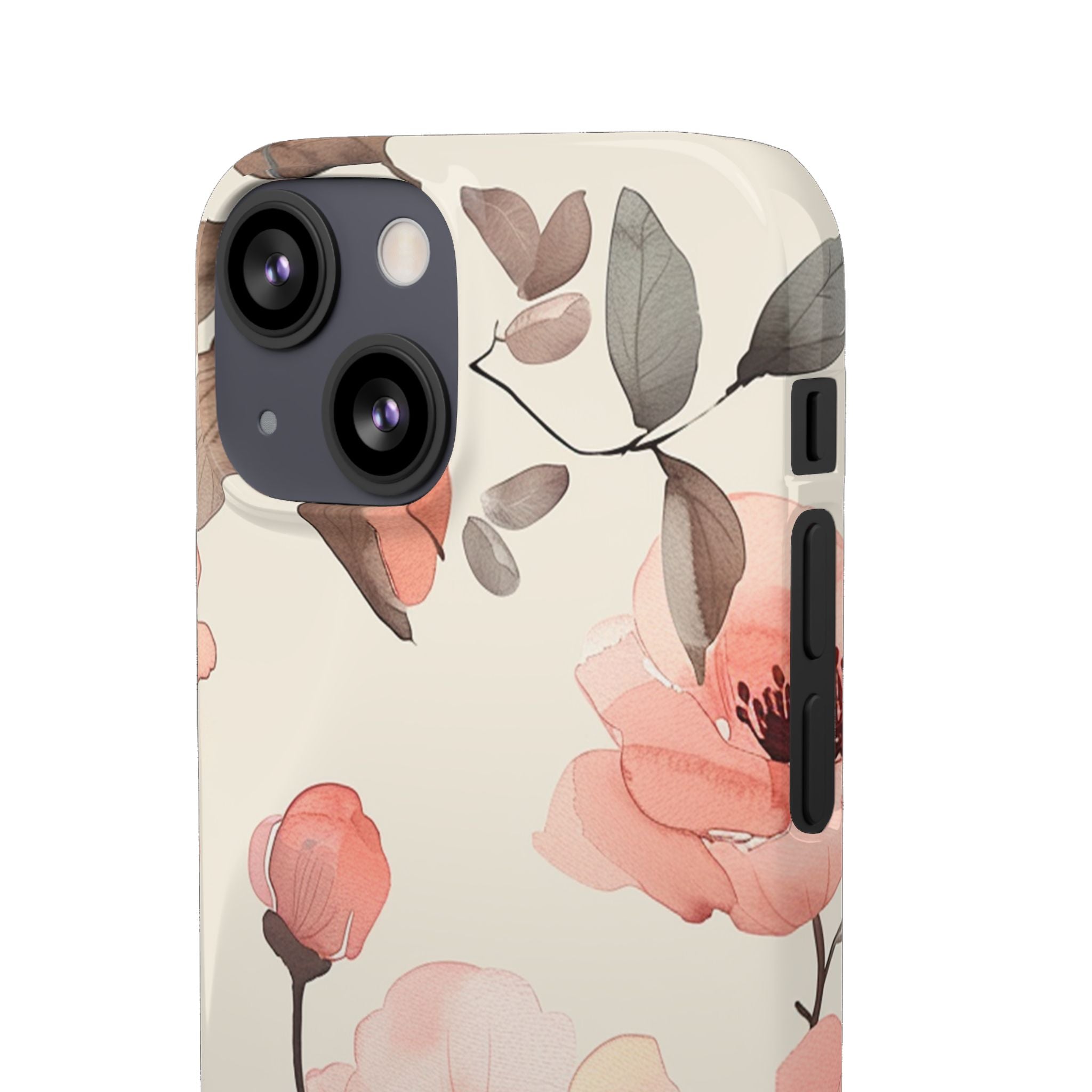 Floral Snap Phone Case — Blush Watercolor Poppies