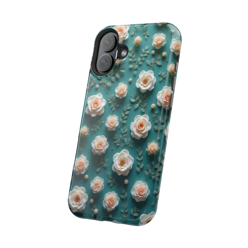 Floral Rose Pattern Magnetic Impact-Resistant Phone Case