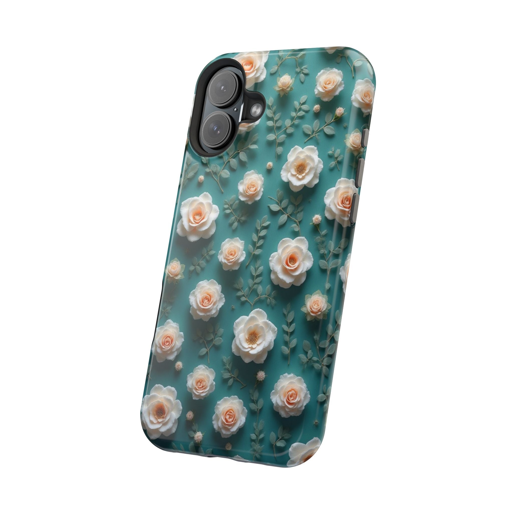 Floral Rose Pattern Magnetic Impact-Resistant Phone Case