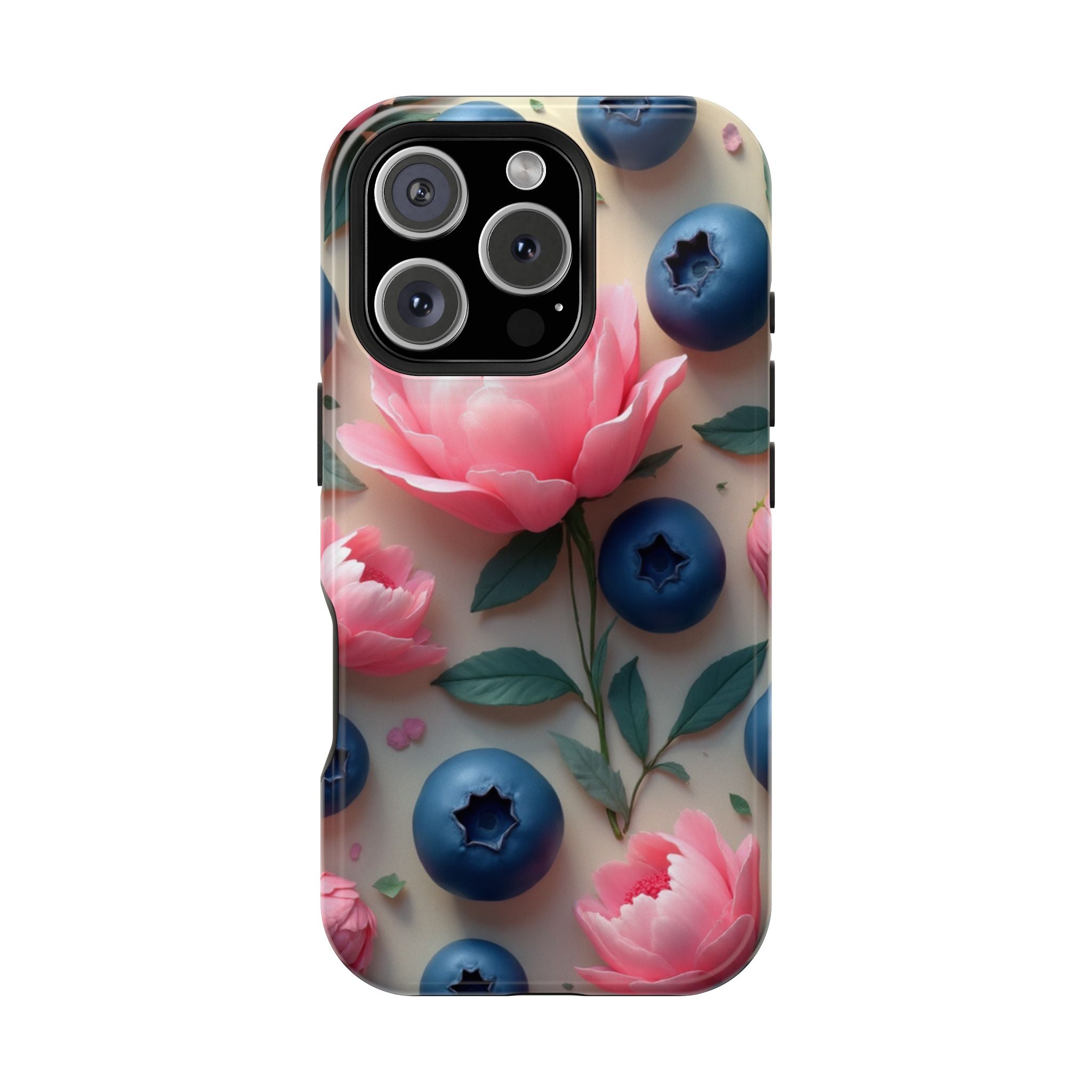 Floral Blueberry Phone Case — Magnetic Impact-Resistant