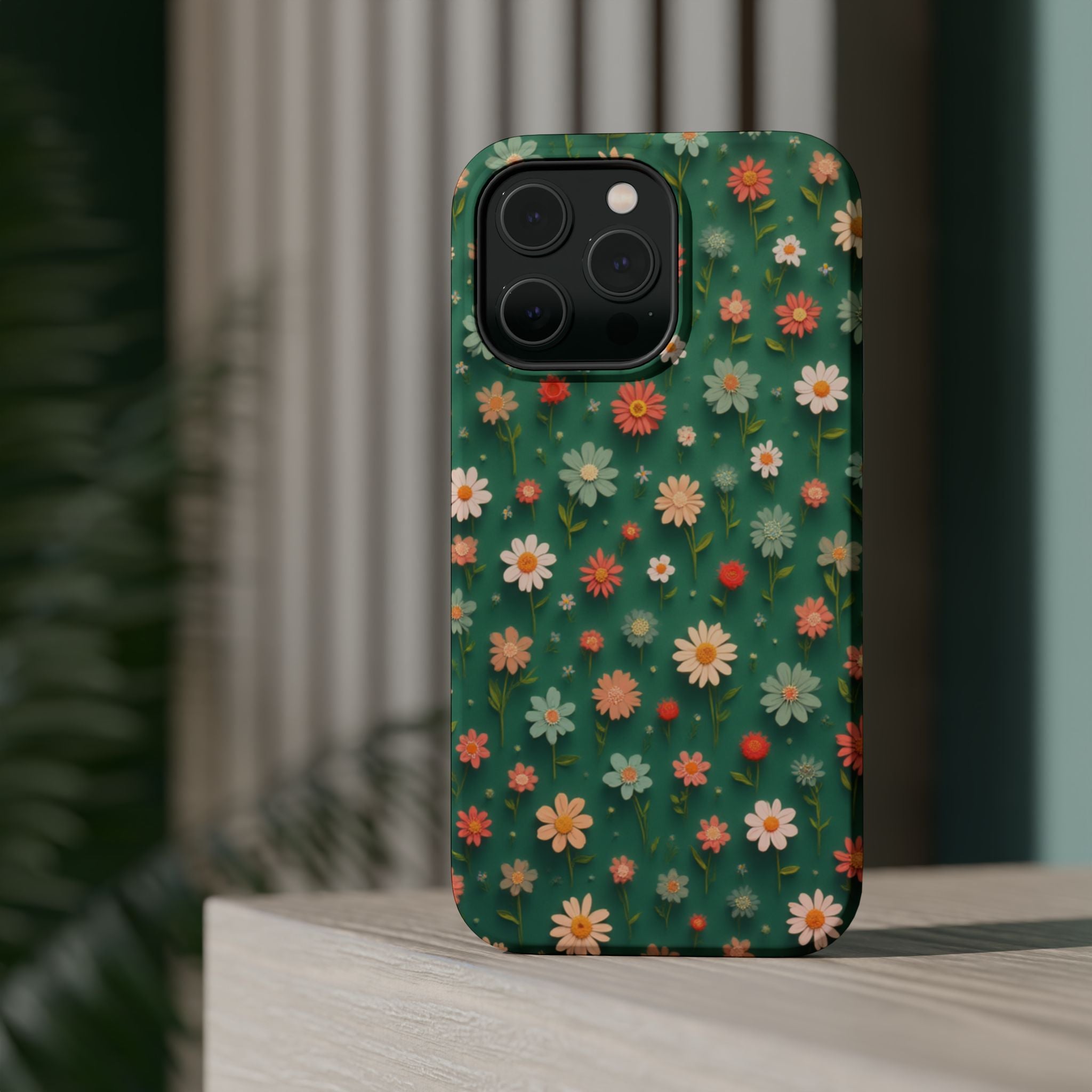 Floral Daisy Magnetic Impact-Resistant Phone Case