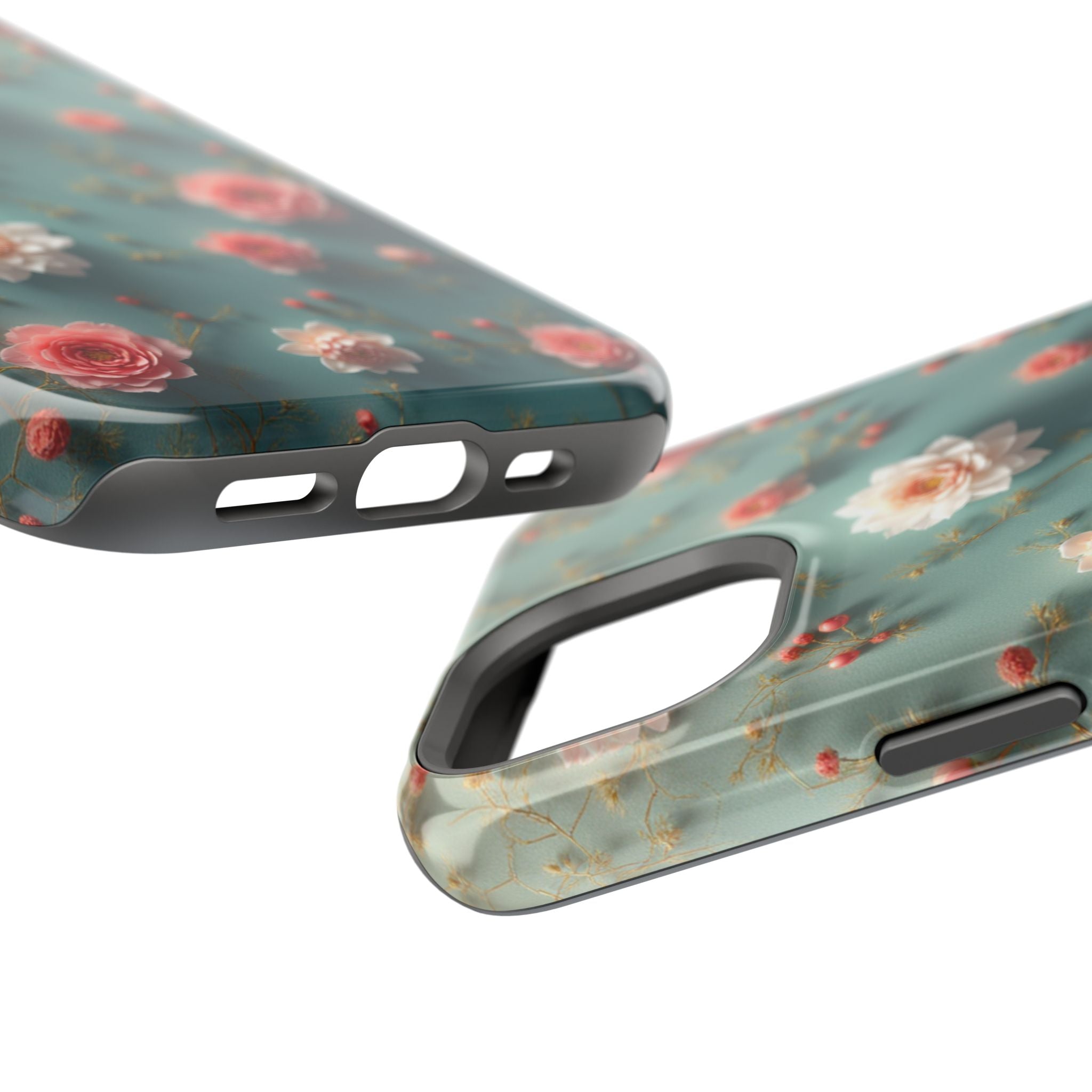 Floral Rose Pattern Magnetic Impact-Resistant Phone Case