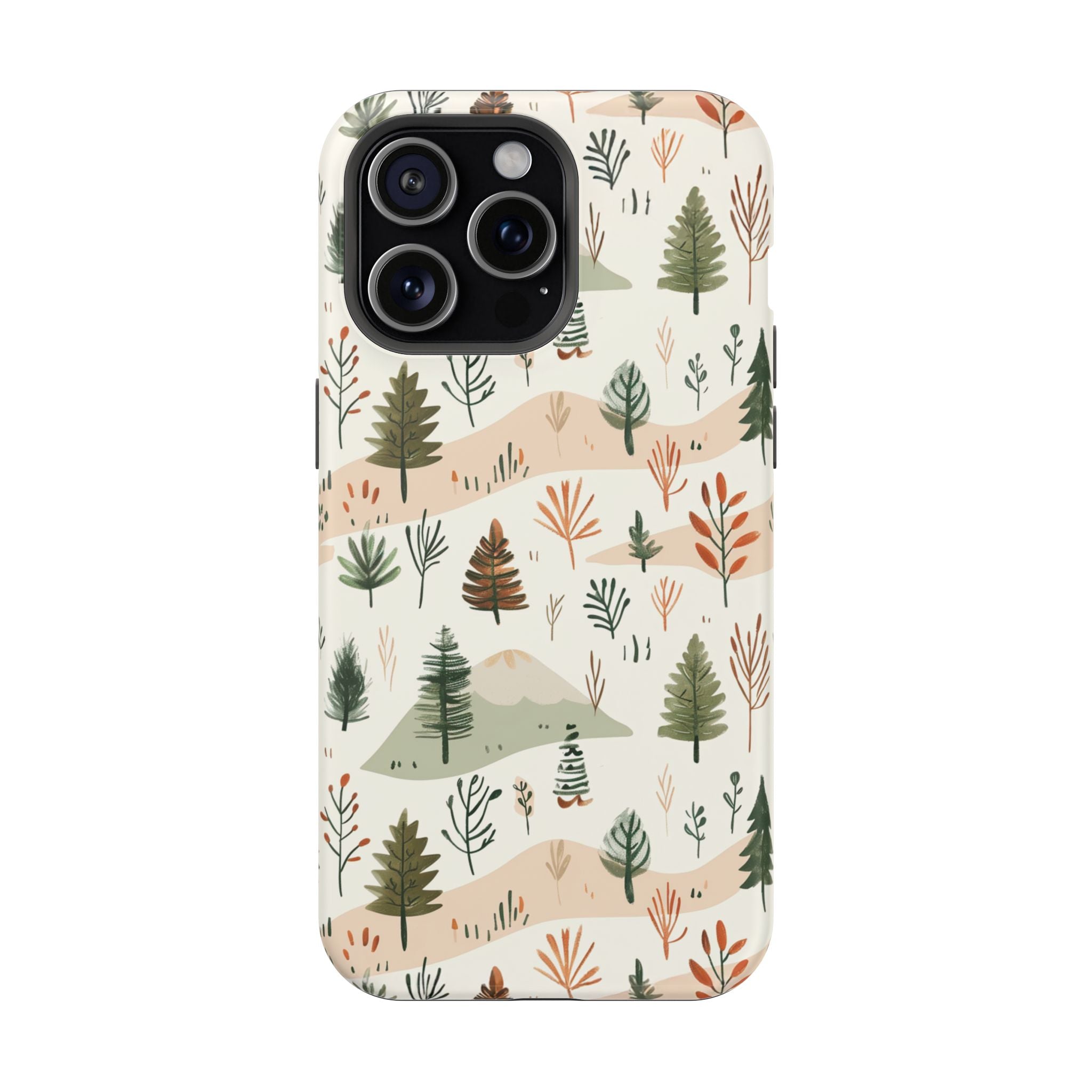 Magnetic Impact-Resistant Phone Case — Woodland Trees Pattern