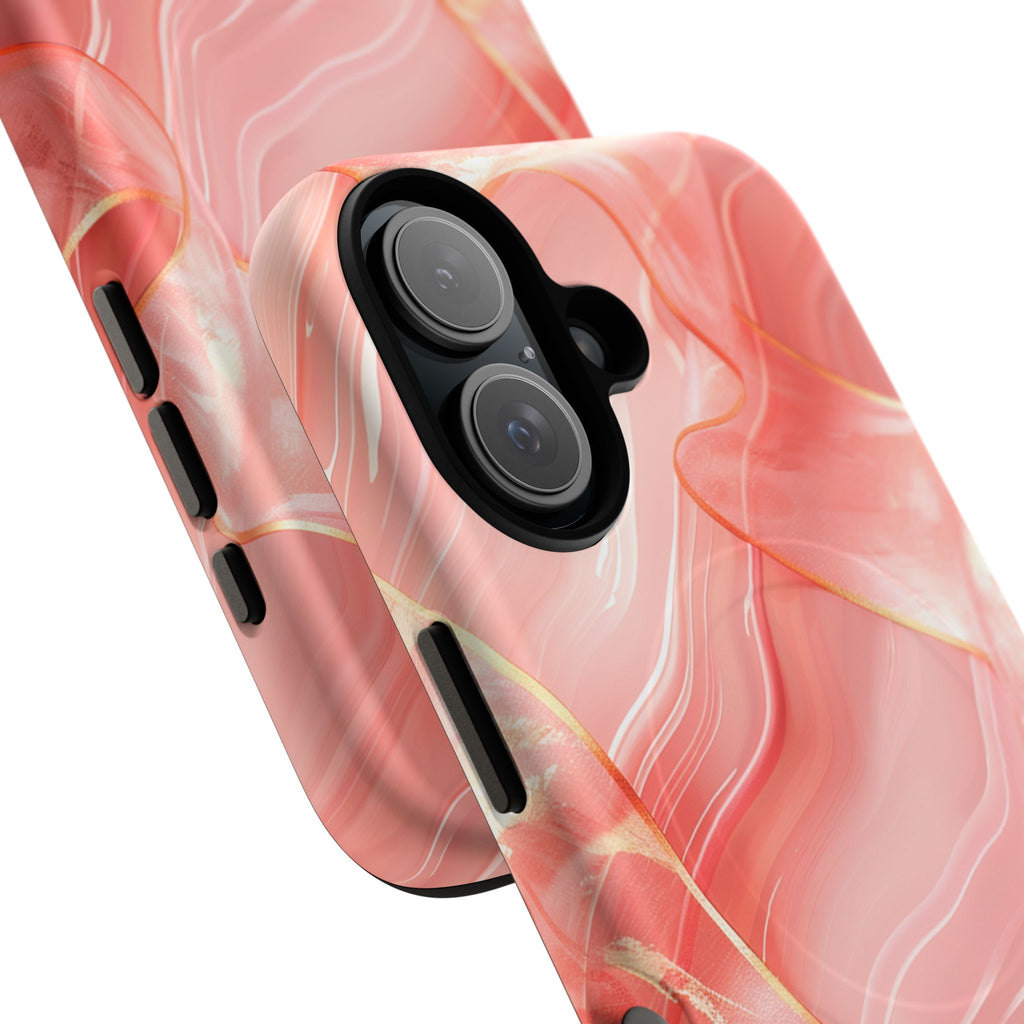 Pink Marble Magnetic Phone Case — Tough Protective iPhone Cover