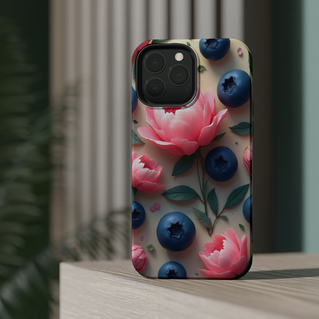 Floral Blueberry Phone Case — Magnetic Impact-Resistant