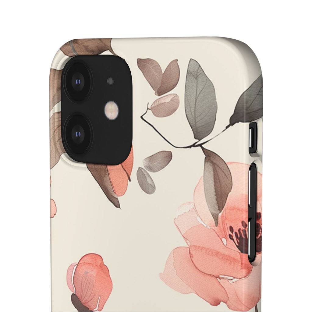 Floral Snap Phone Case — Blush Watercolor Poppies