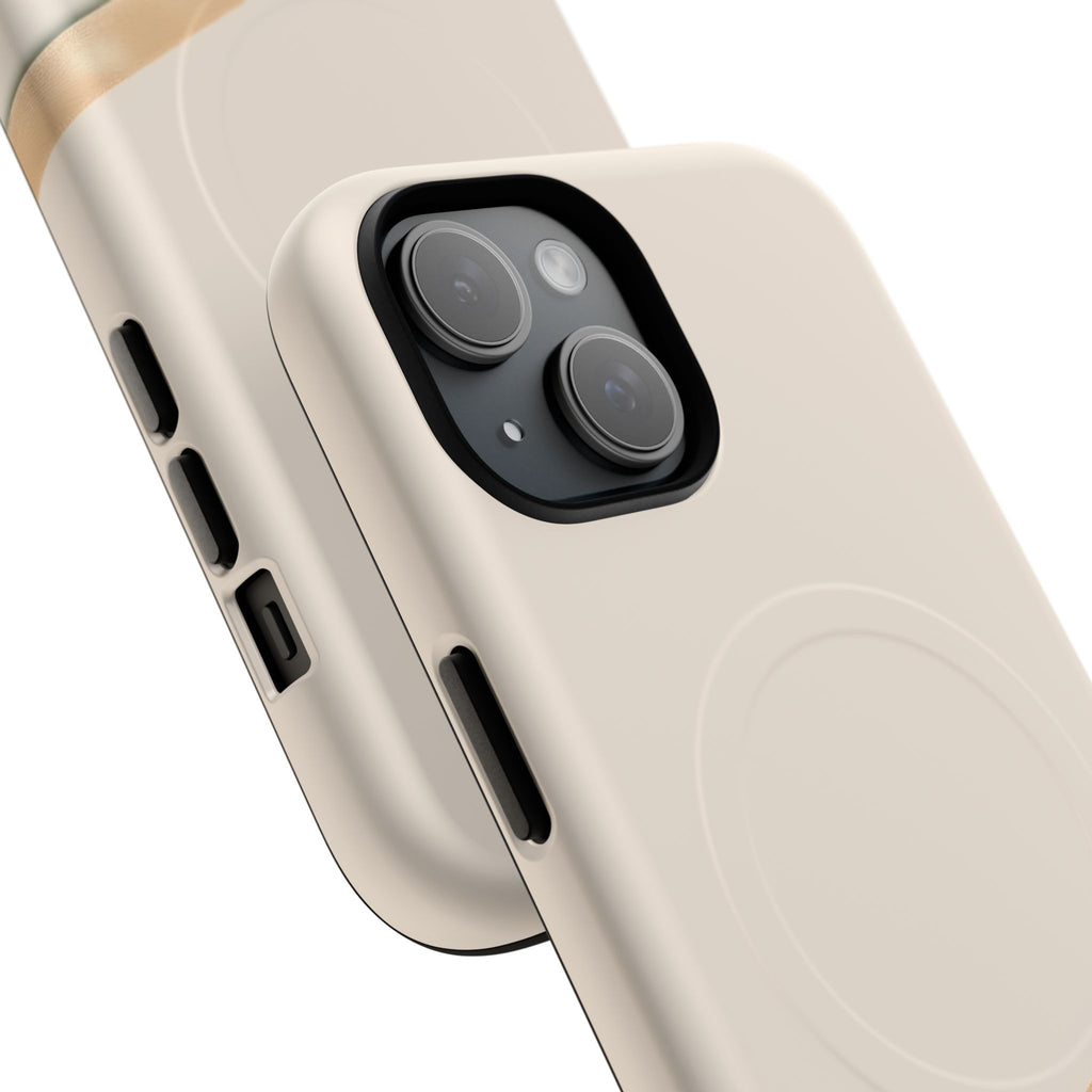 MagSafe Tough Phone Case — Sleek Sandstone with Gold Accent
