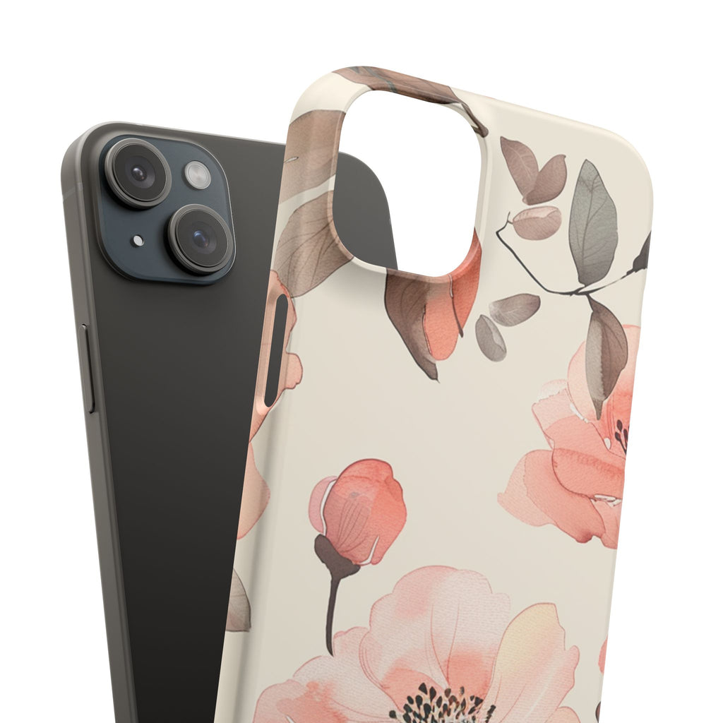 Floral Snap Phone Case — Blush Watercolor Poppies