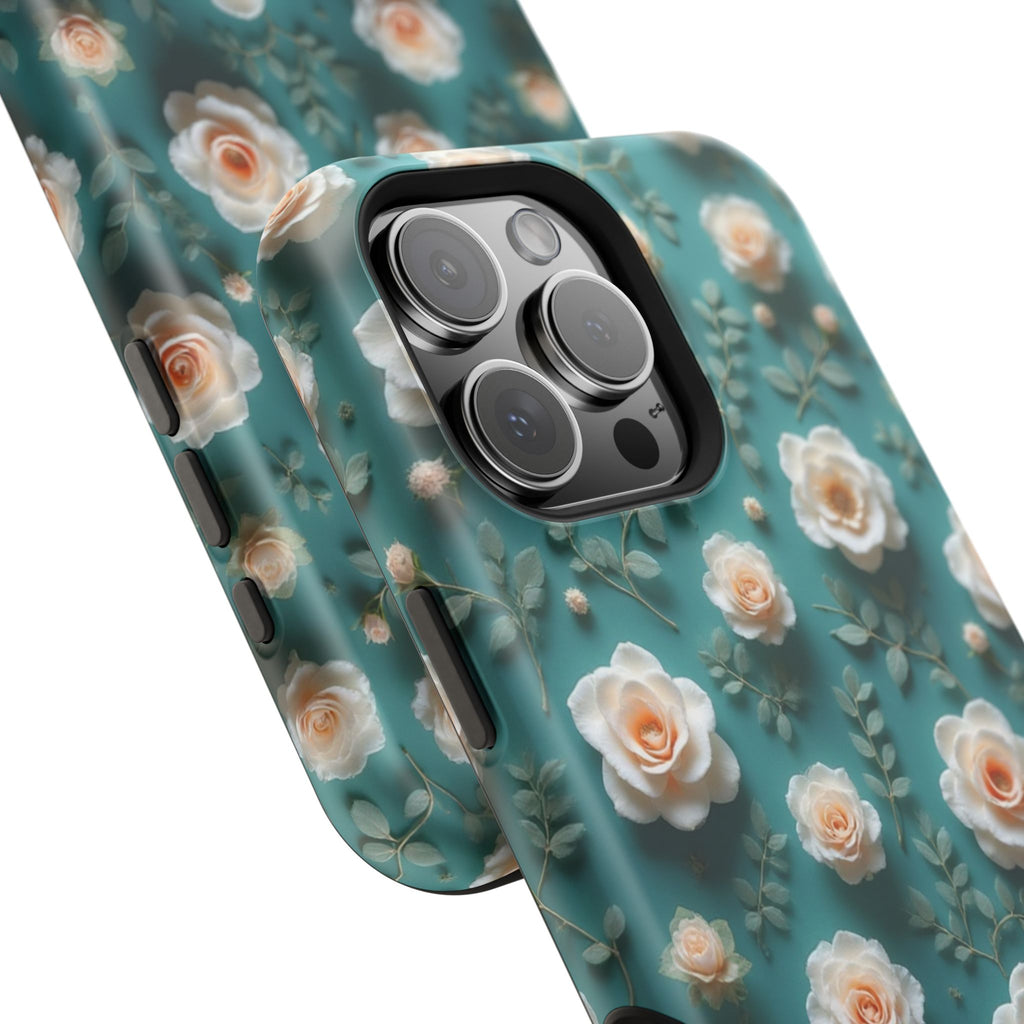 Floral Rose Pattern Magnetic Impact-Resistant Phone Case