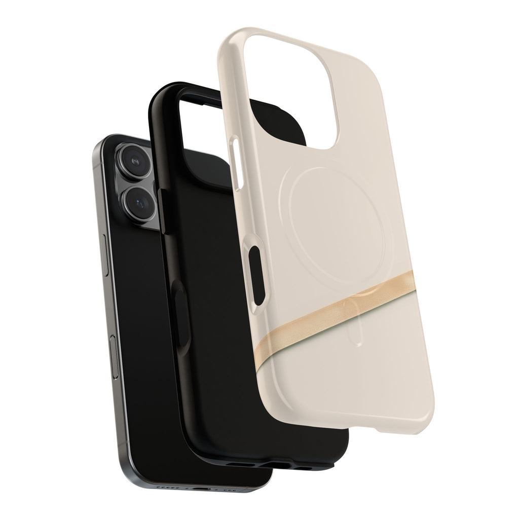 MagSafe Tough Phone Case — Sleek Sandstone with Gold Accent