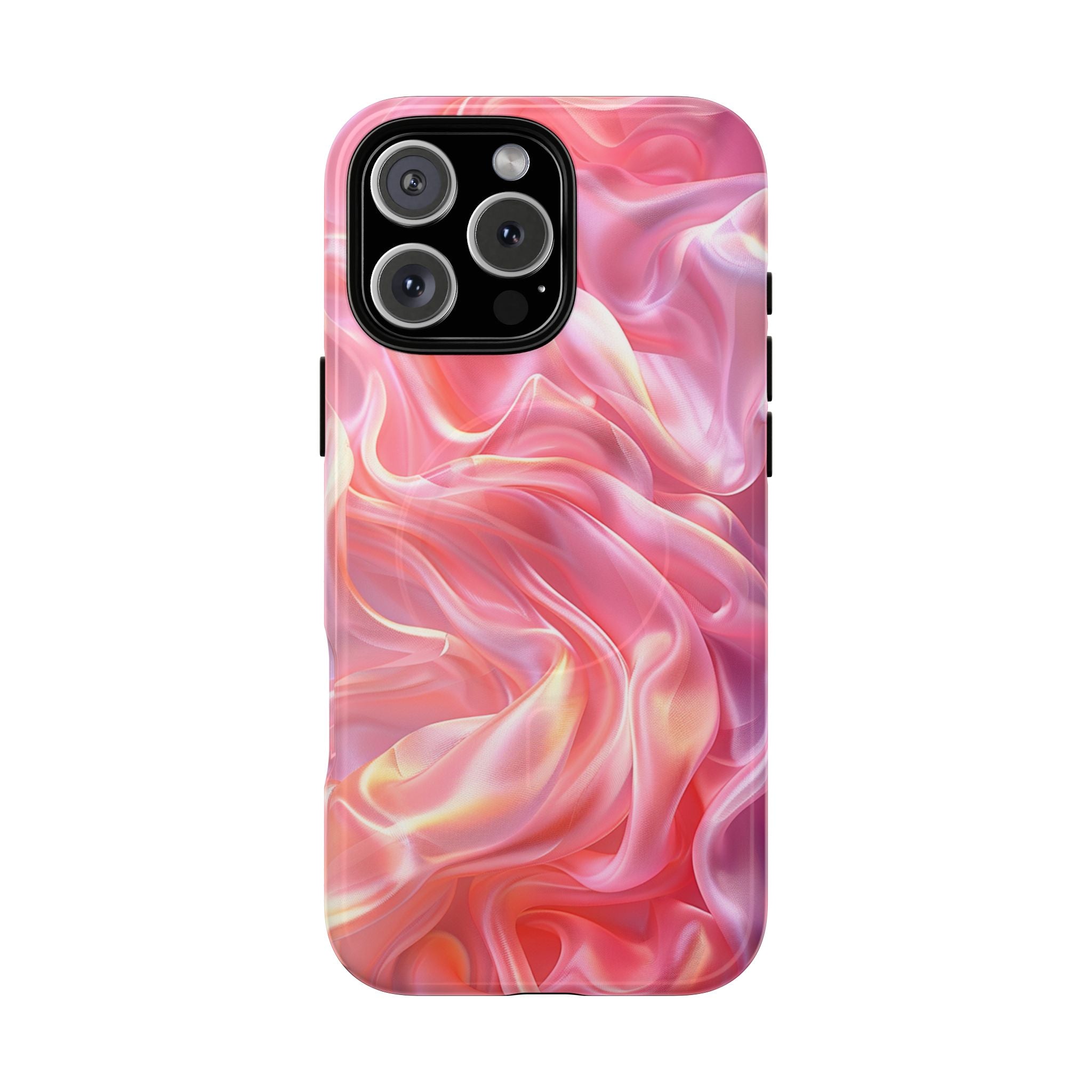Pink Swirl Tough Magnetic Phone Case — Protective Magnetic iPhone Cover with Iridescent Marble Design
