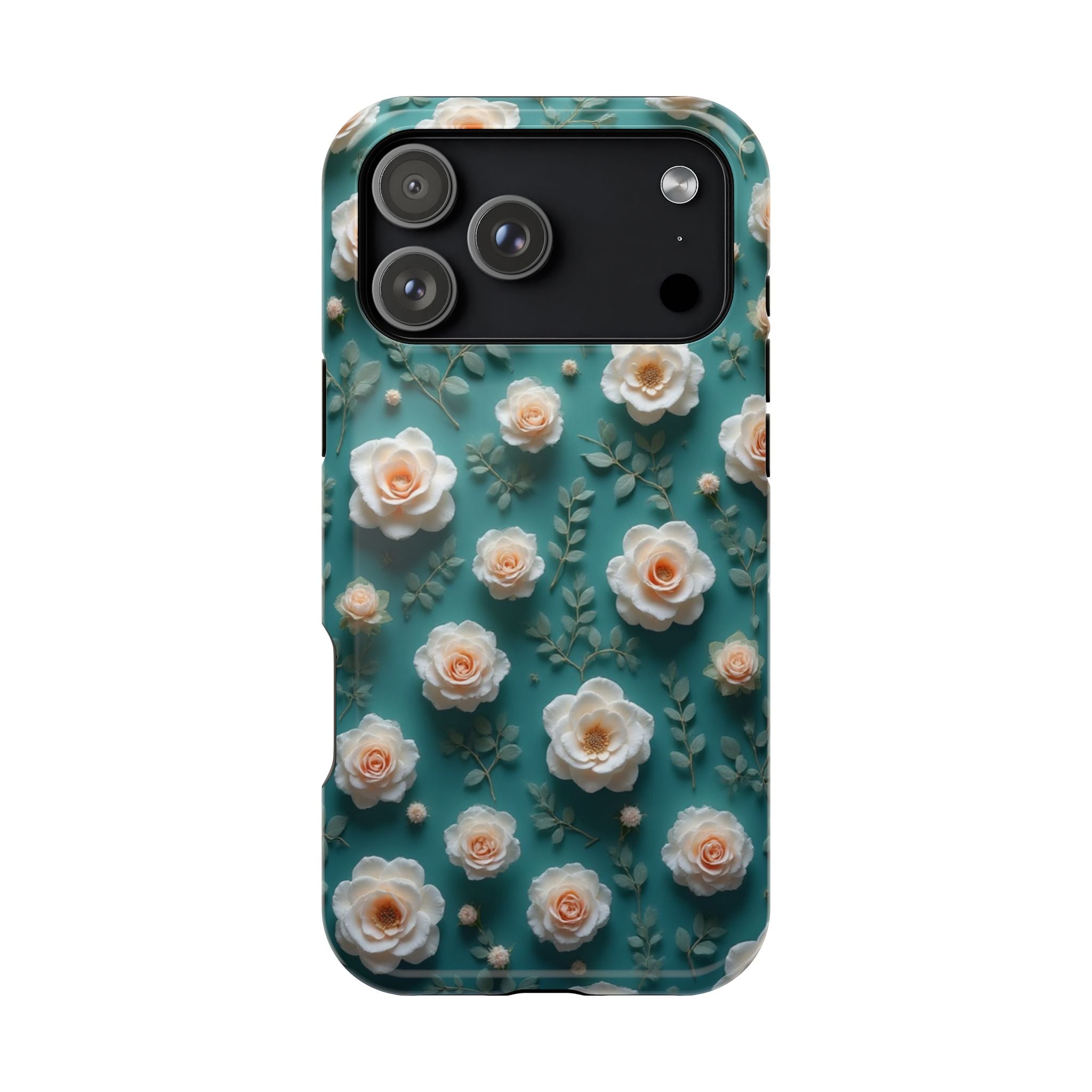 Floral Rose Pattern Magnetic Impact-Resistant Phone Case