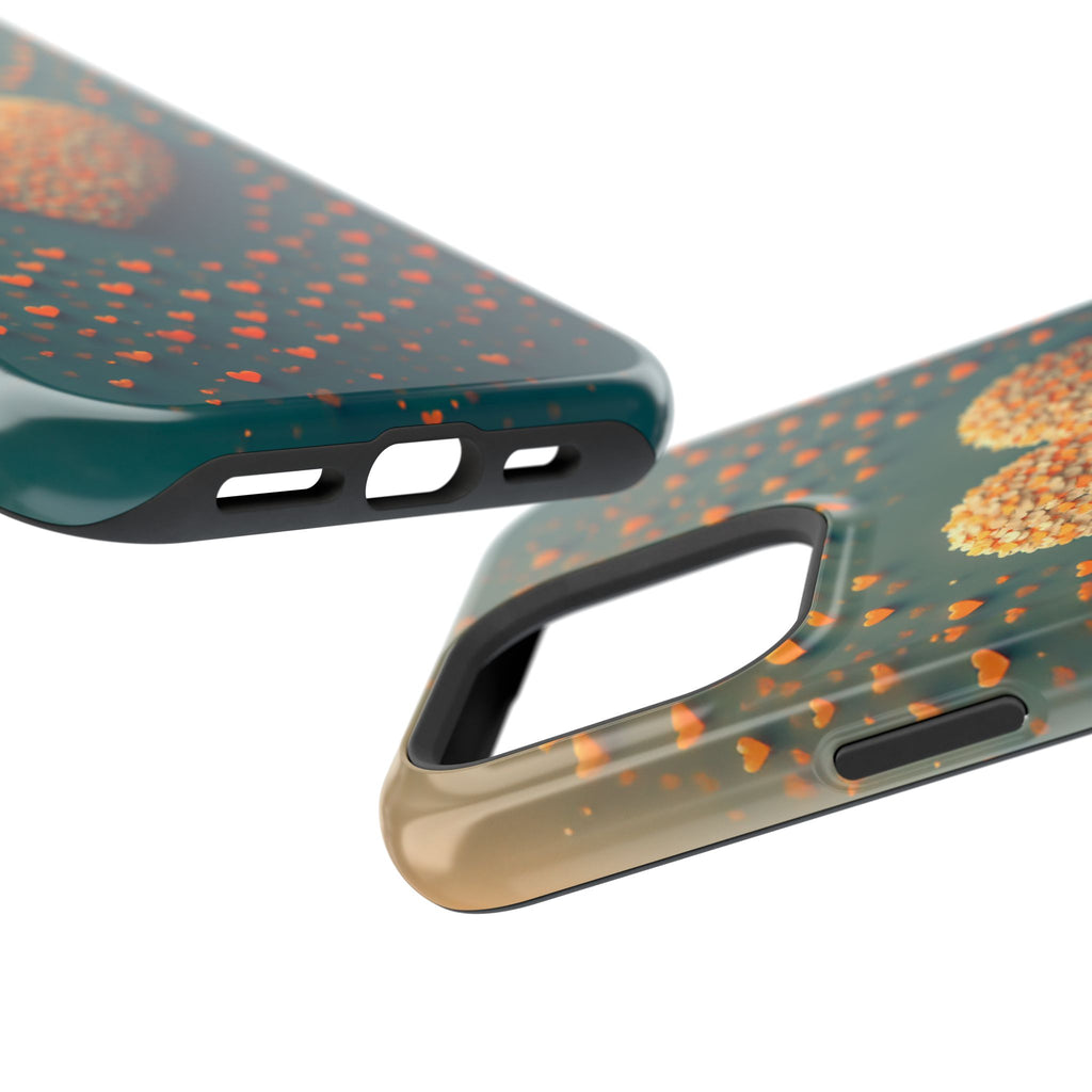 Magnetic Impact-Resistant Phone Case — Textured Heart Confetti Design