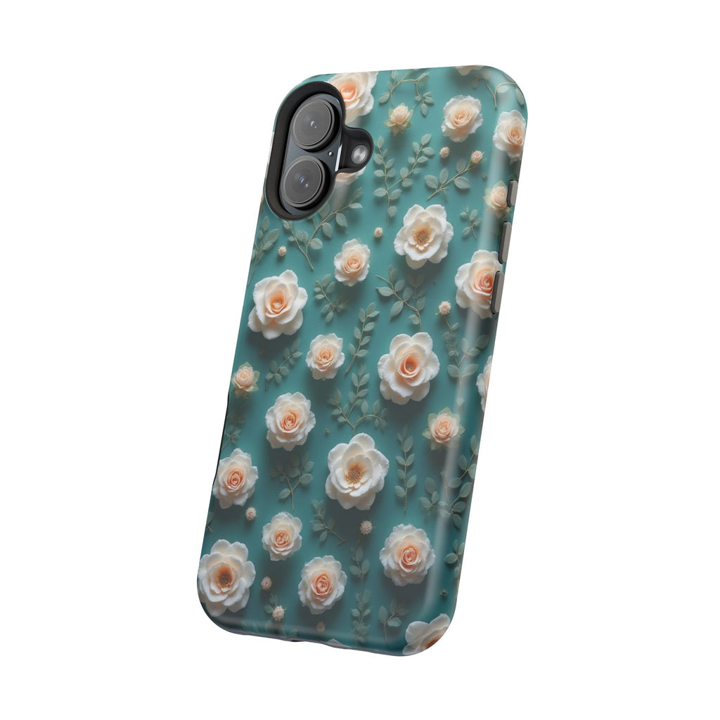 Floral Rose Pattern Magnetic Impact-Resistant Phone Case