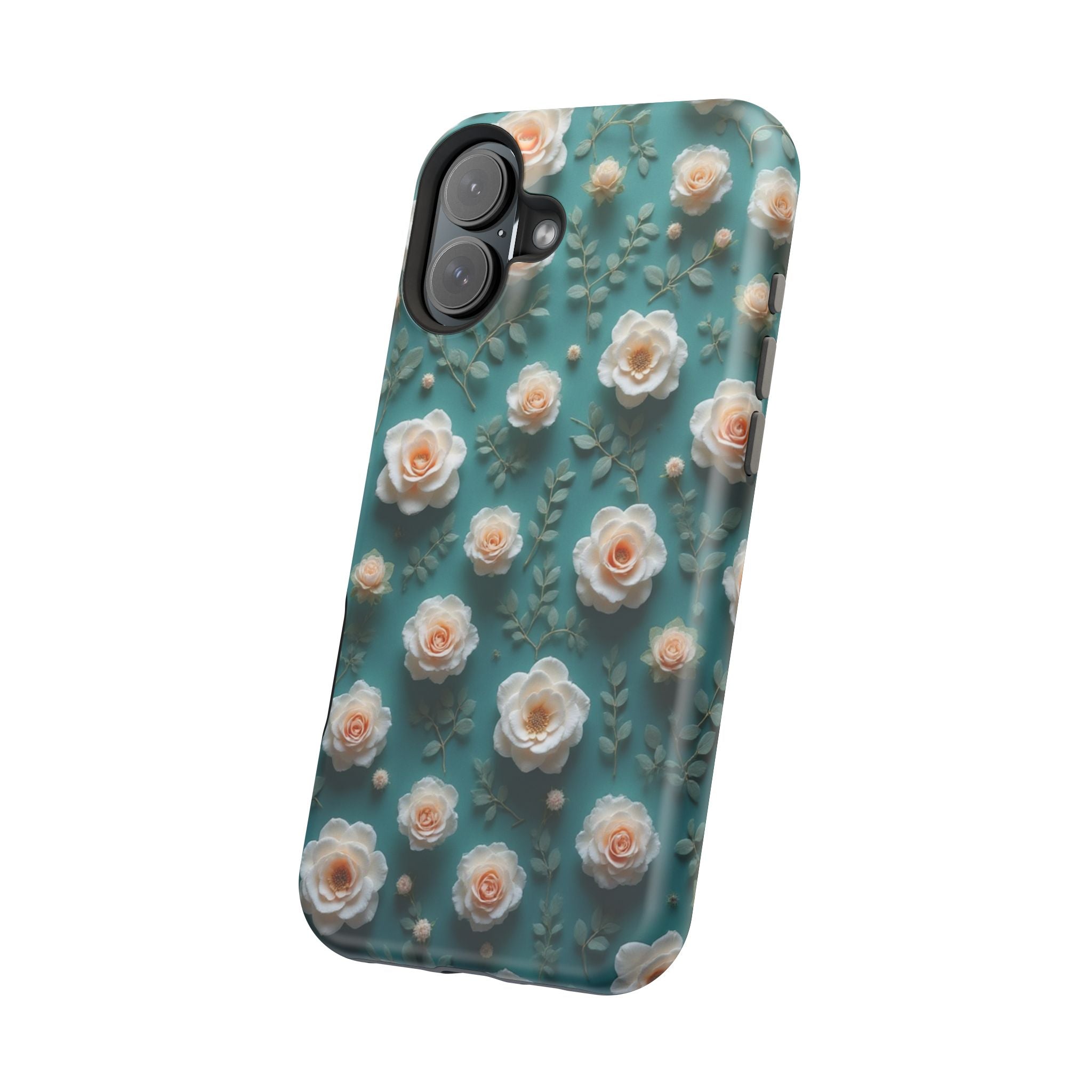 Floral Rose Pattern Magnetic Impact-Resistant Phone Case