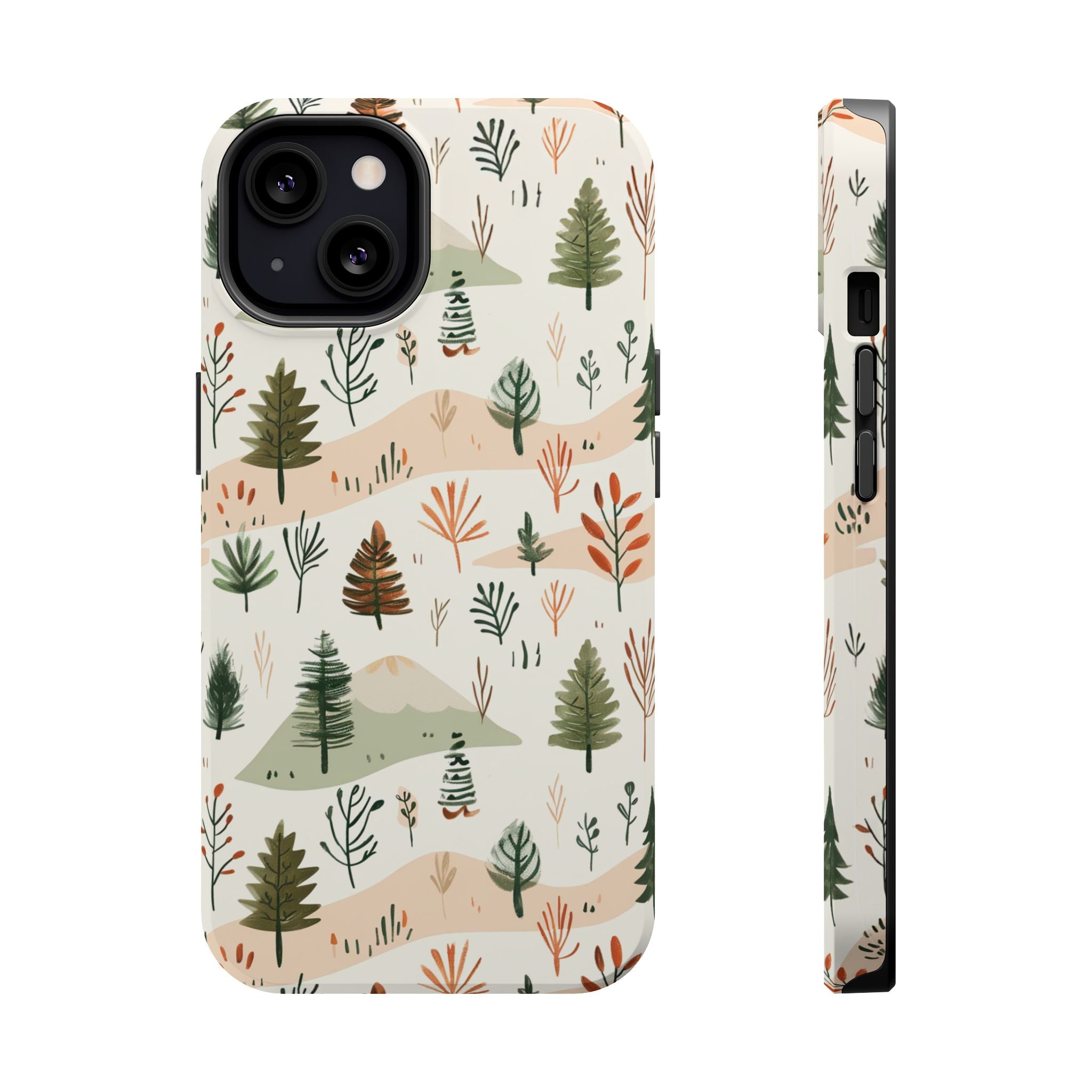 Magnetic Impact-Resistant Phone Case — Woodland Trees Pattern