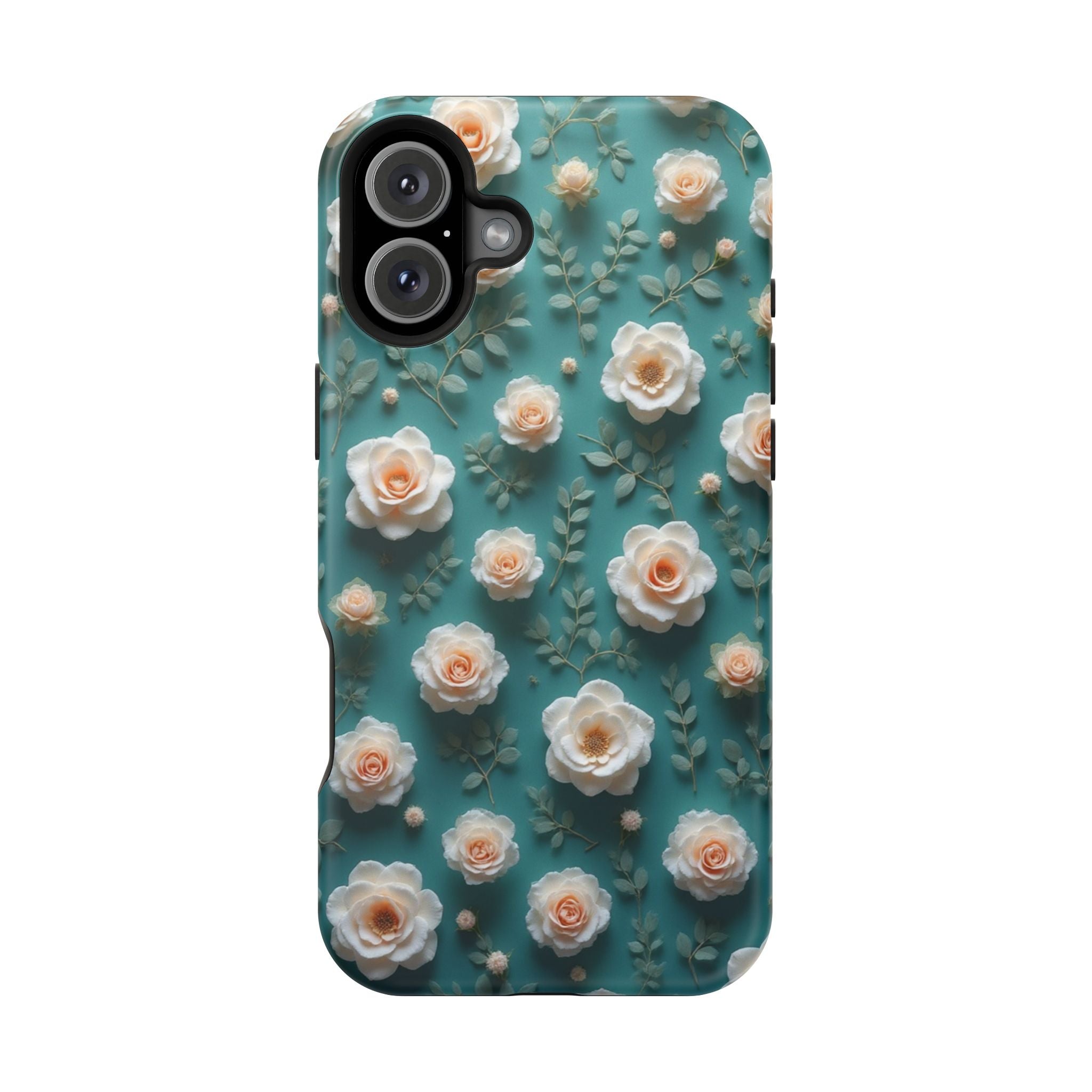 Floral Rose Pattern Magnetic Impact-Resistant Phone Case