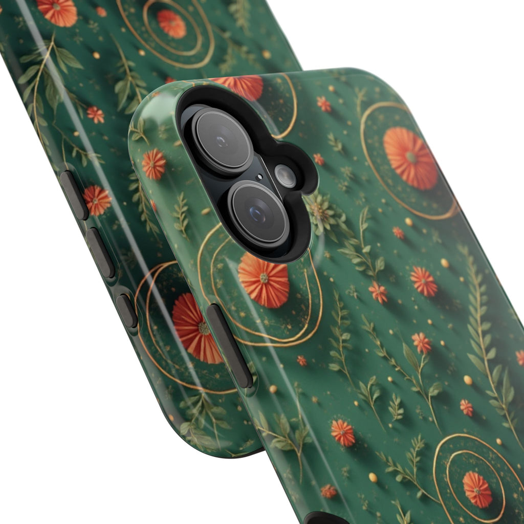 Floral Green Magnetic Impact Phone Case — Protective Botanical Design