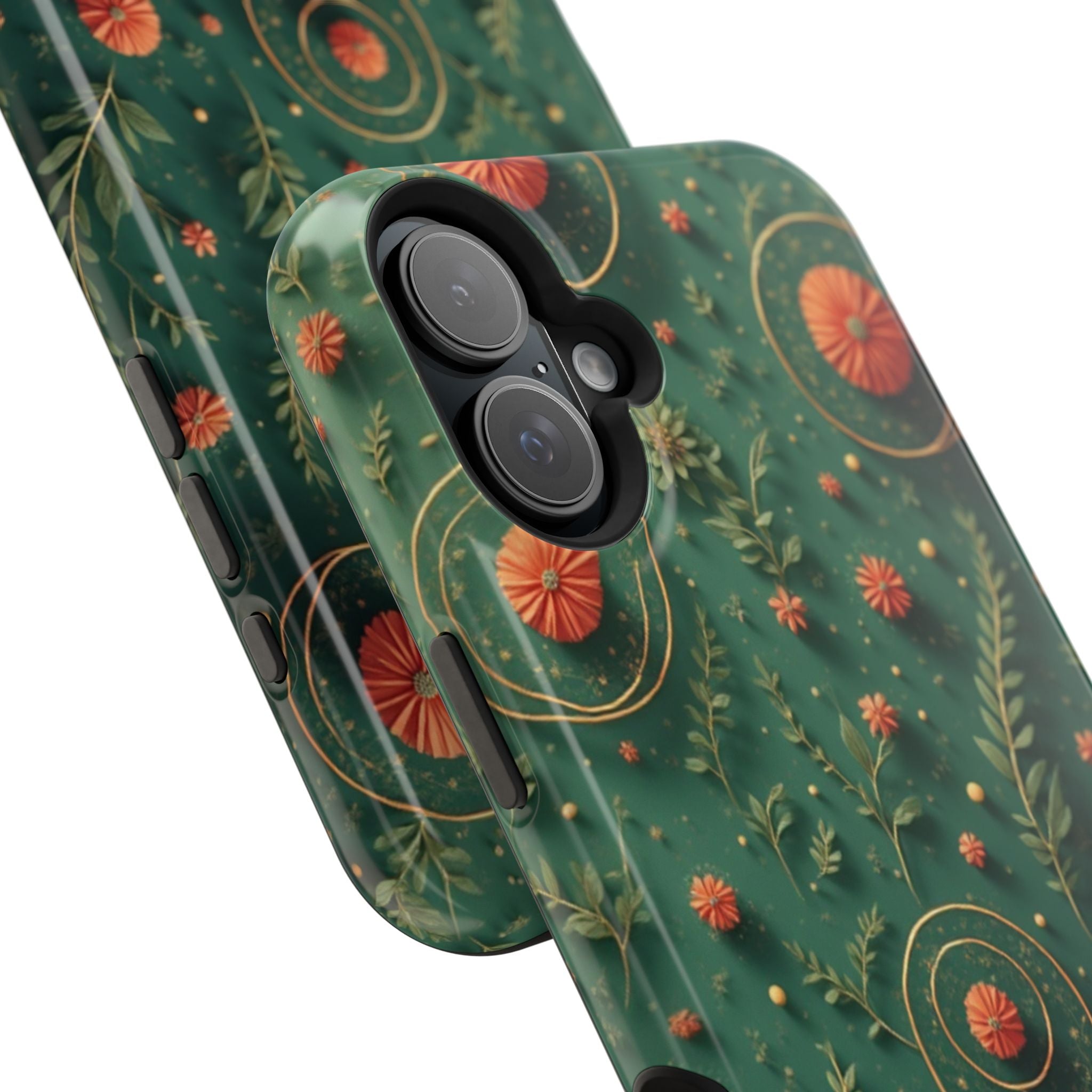 Floral Green Magnetic Impact Phone Case — Protective Botanical Design