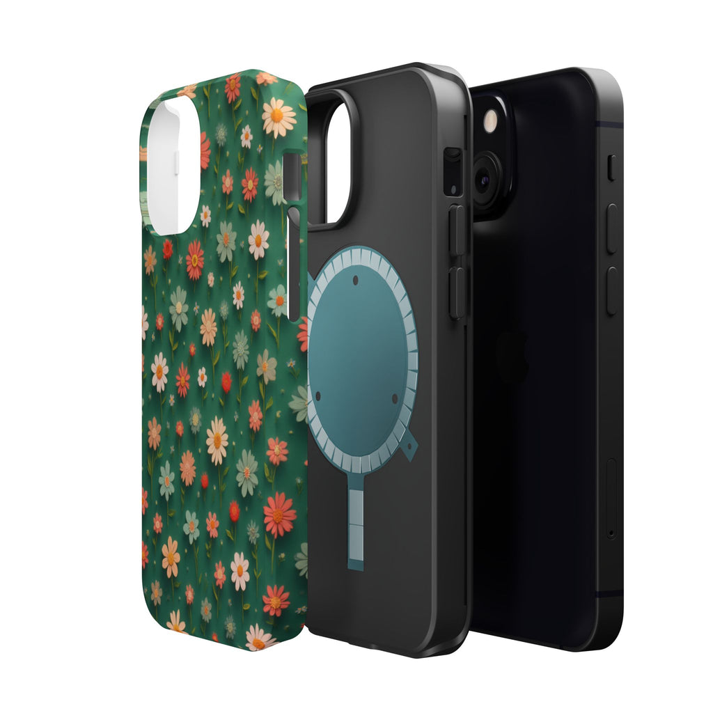 Floral Daisy Magnetic Impact-Resistant Phone Case