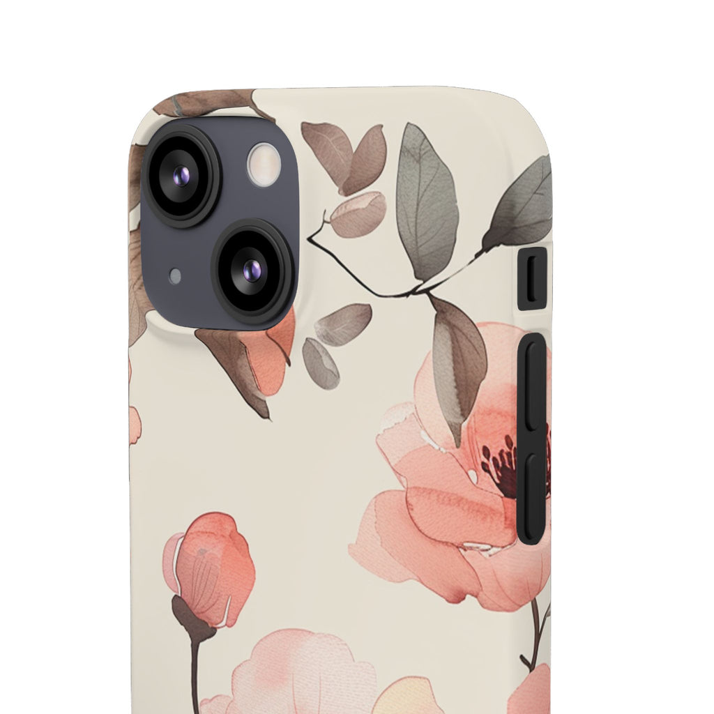 Floral Snap Phone Case — Blush Watercolor Poppies